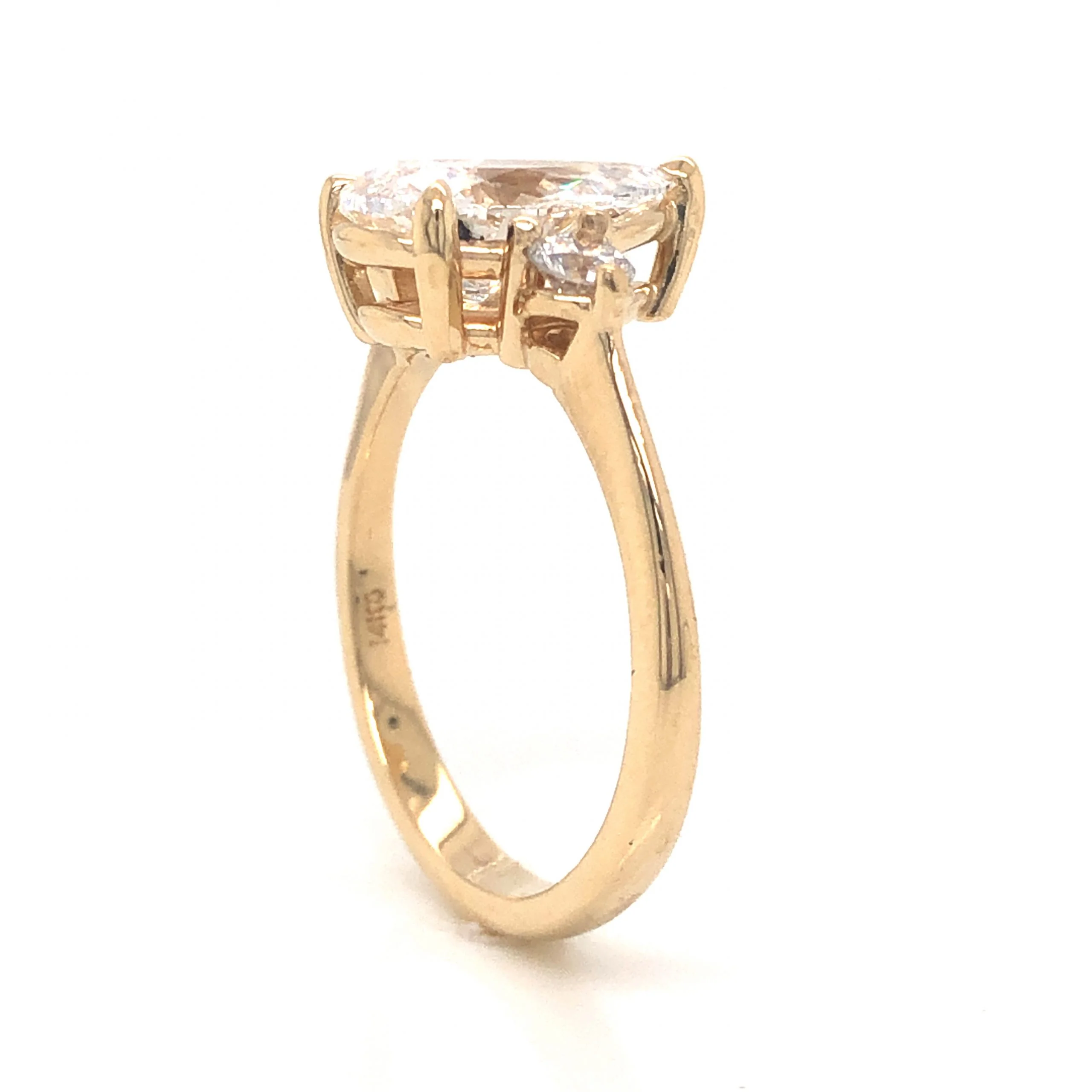 2 Carat Pear Cut Diamond Engagement Ring in 14k Yellow Gold - Image 4