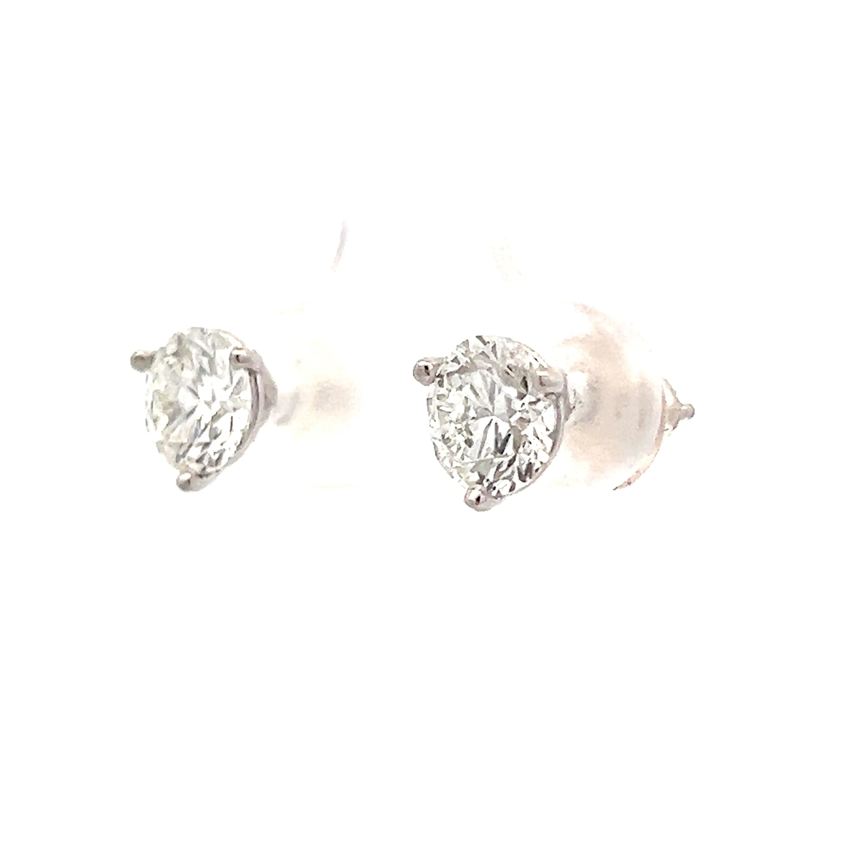 2 Carat Round Brilliant Diamond Stud Earrings in Platinum - Image 2