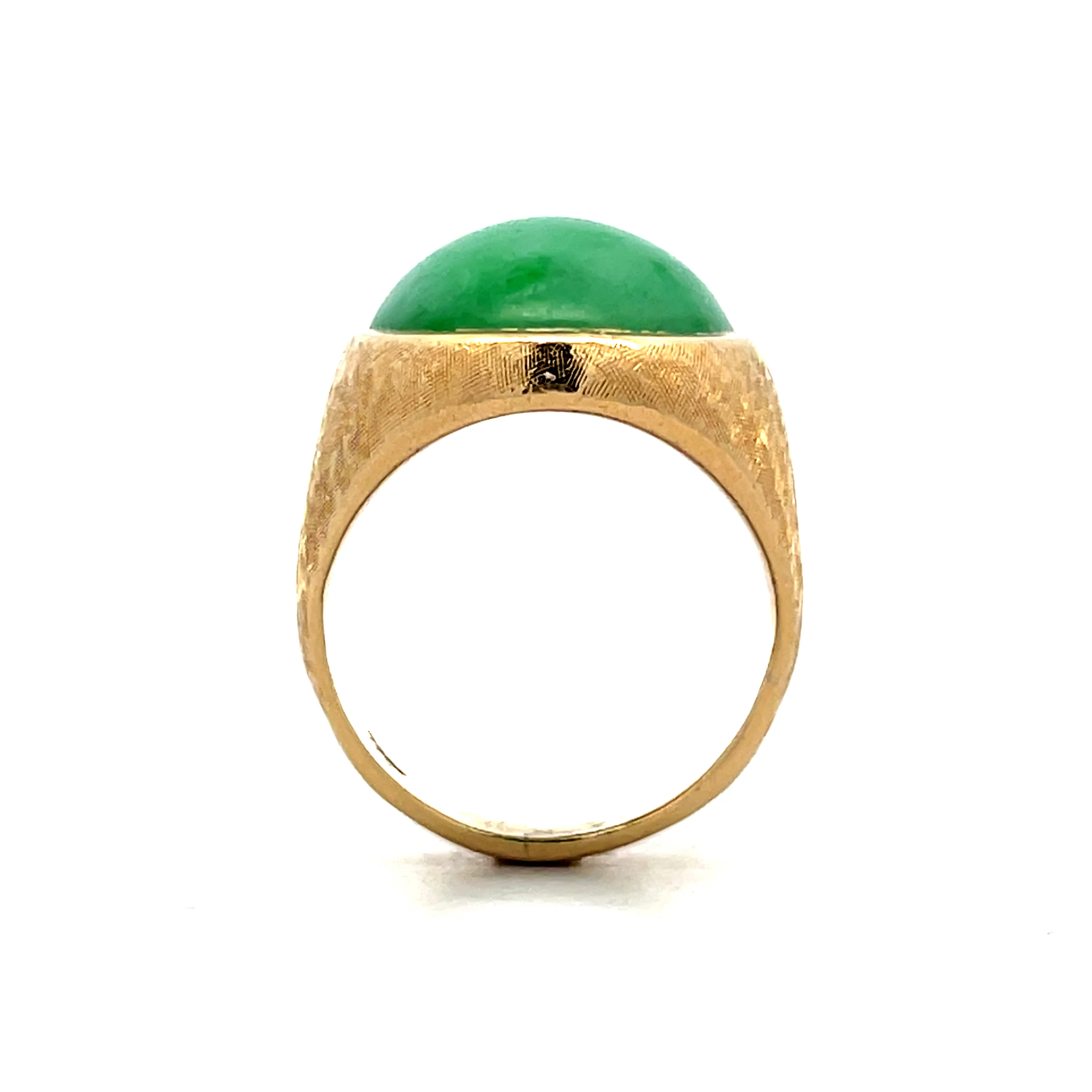 20.85 Vintage Cabochon Jade Cocktail Ring in 14k - Image 4