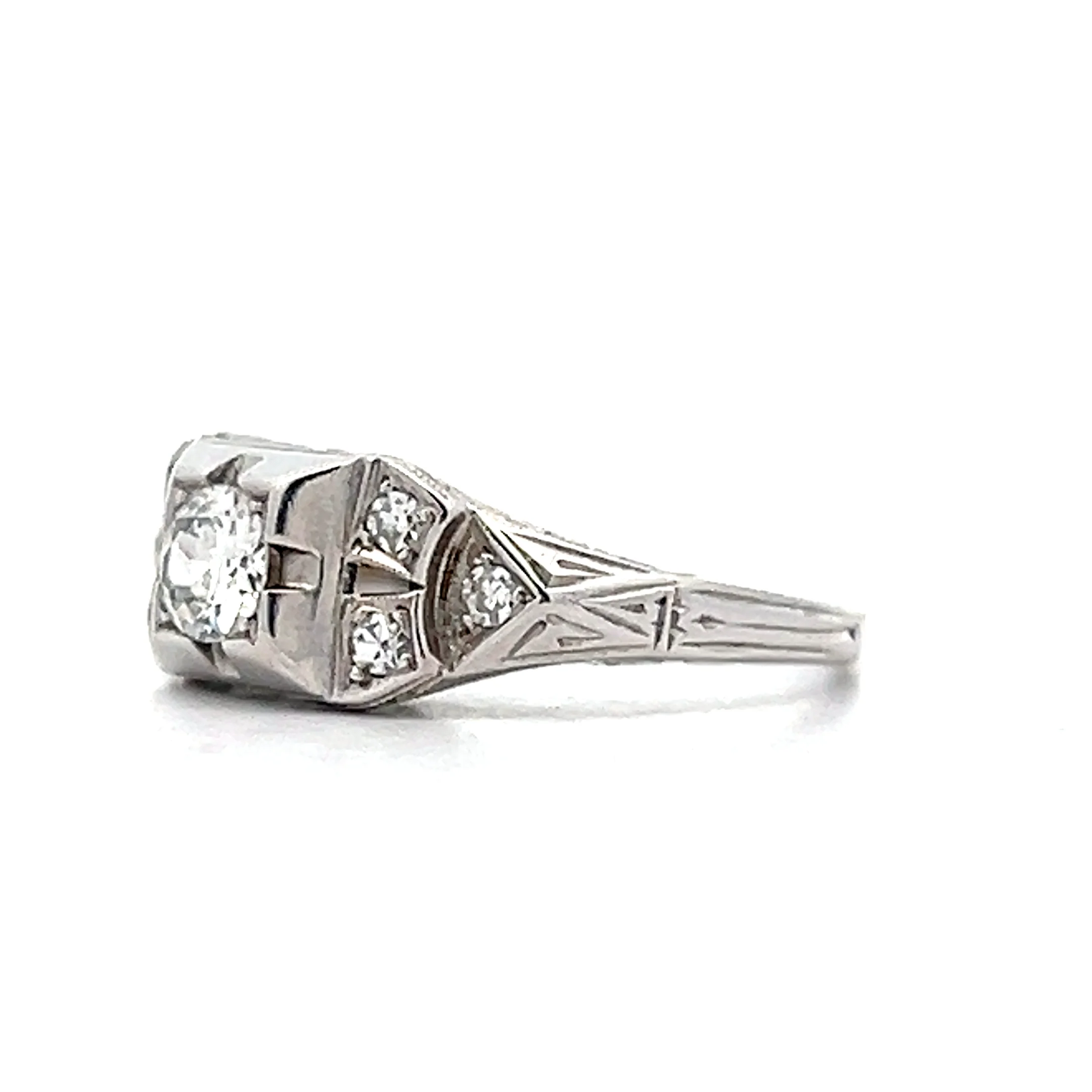 .20 Antique Art Deco Diamond Engagement Ring in 18k - Image 2