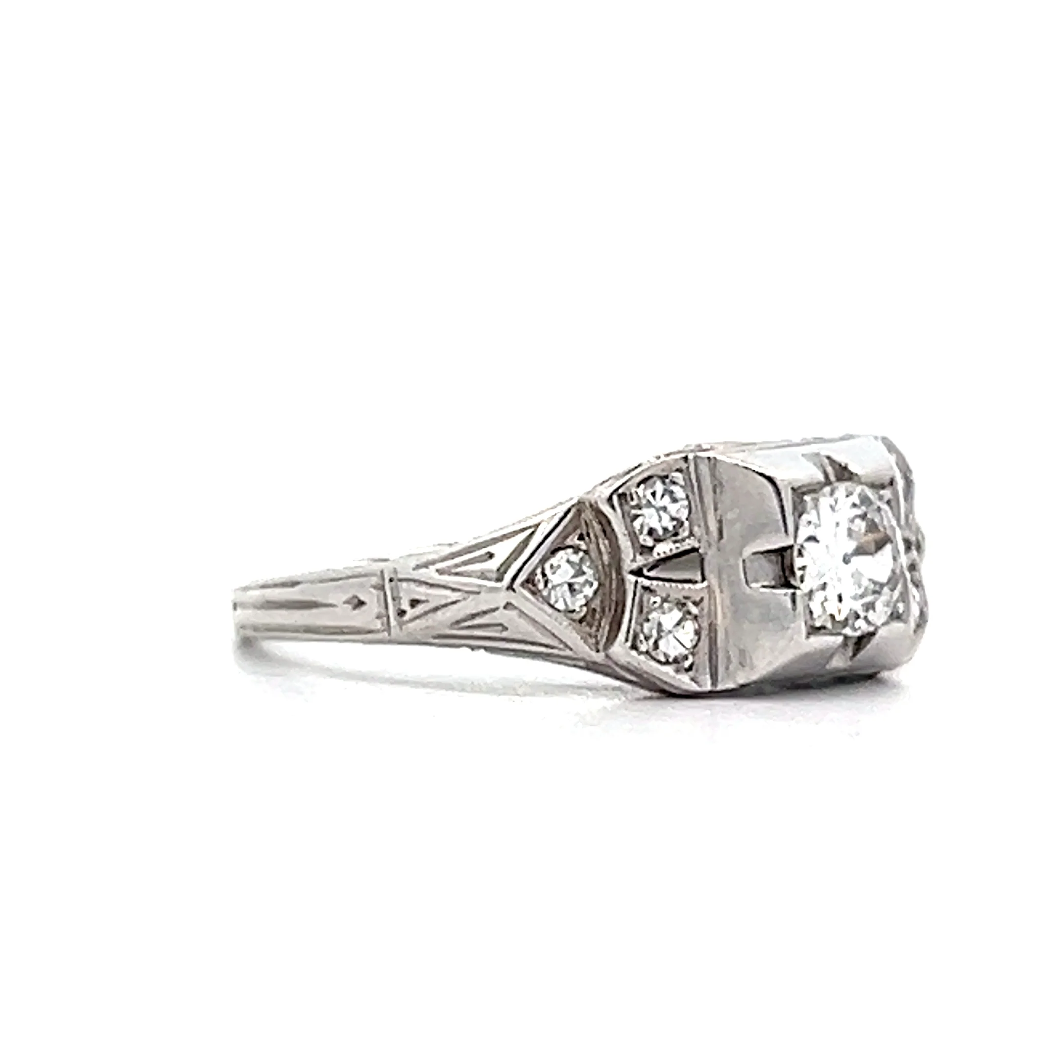 .20 Antique Art Deco Diamond Engagement Ring in 18k - Image 3