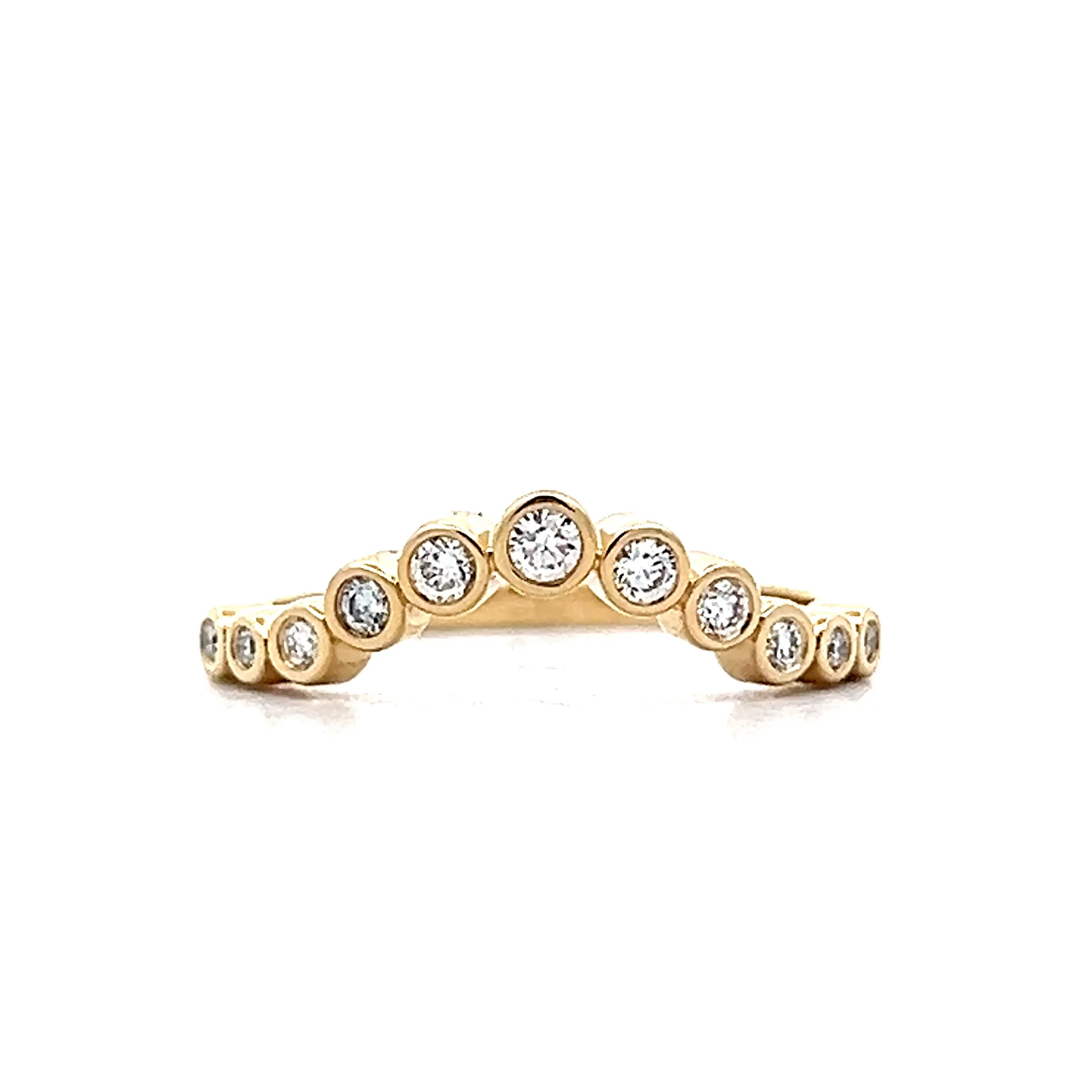 .20 Bezel Diamond Contour Wedding Band in 14k