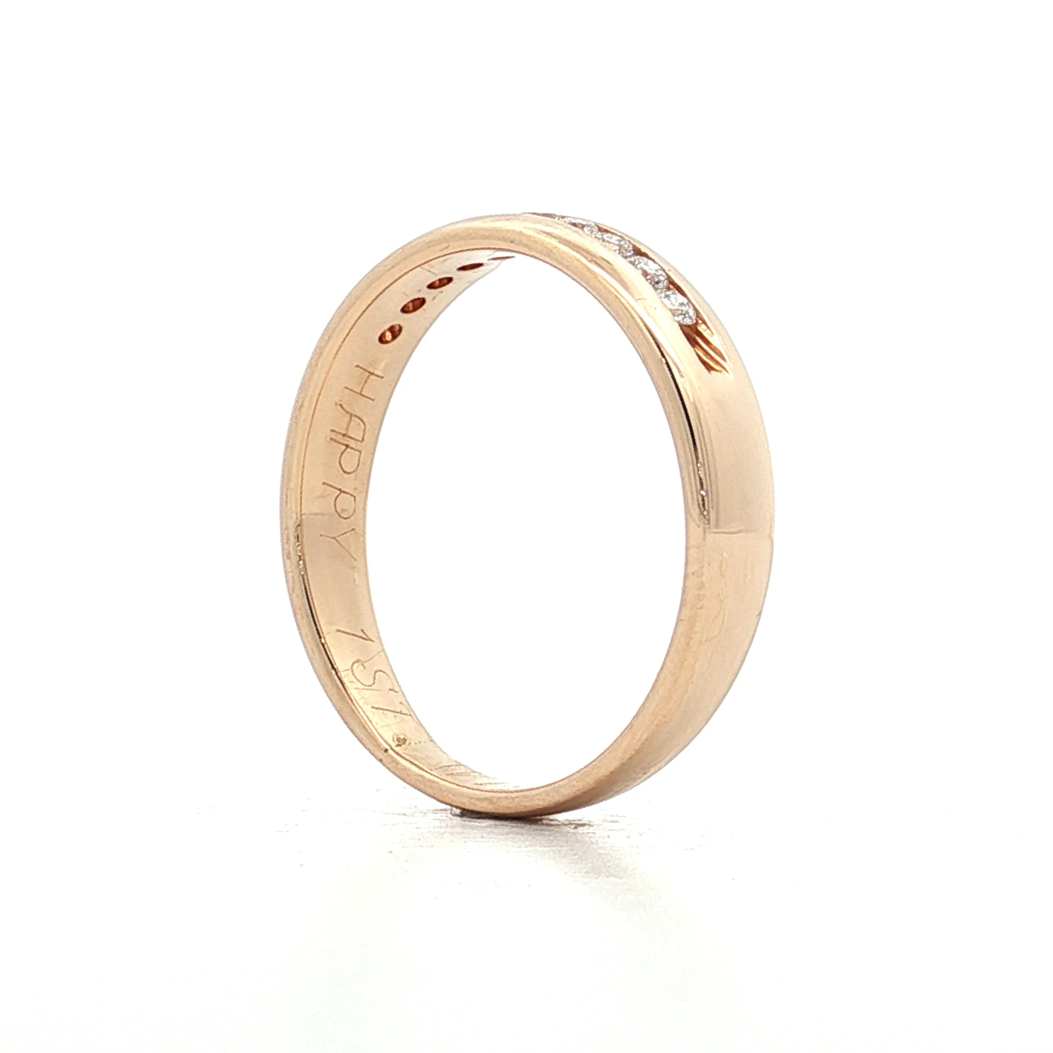 .20 Channel Diamond Wedding Band 14k Yellow Gold - Image 5