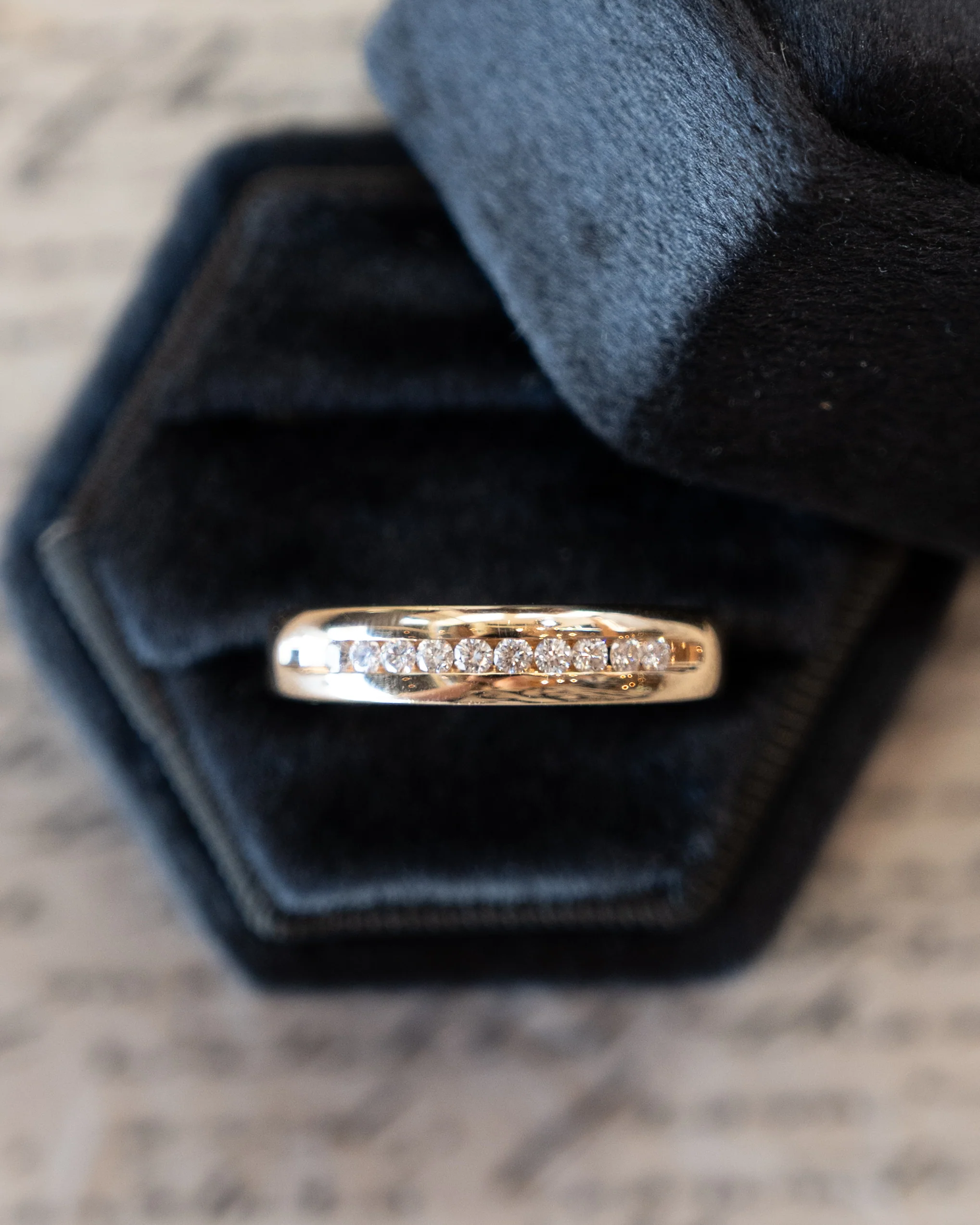 .20 Channel Diamond Wedding Band 14k Yellow Gold - Image 6