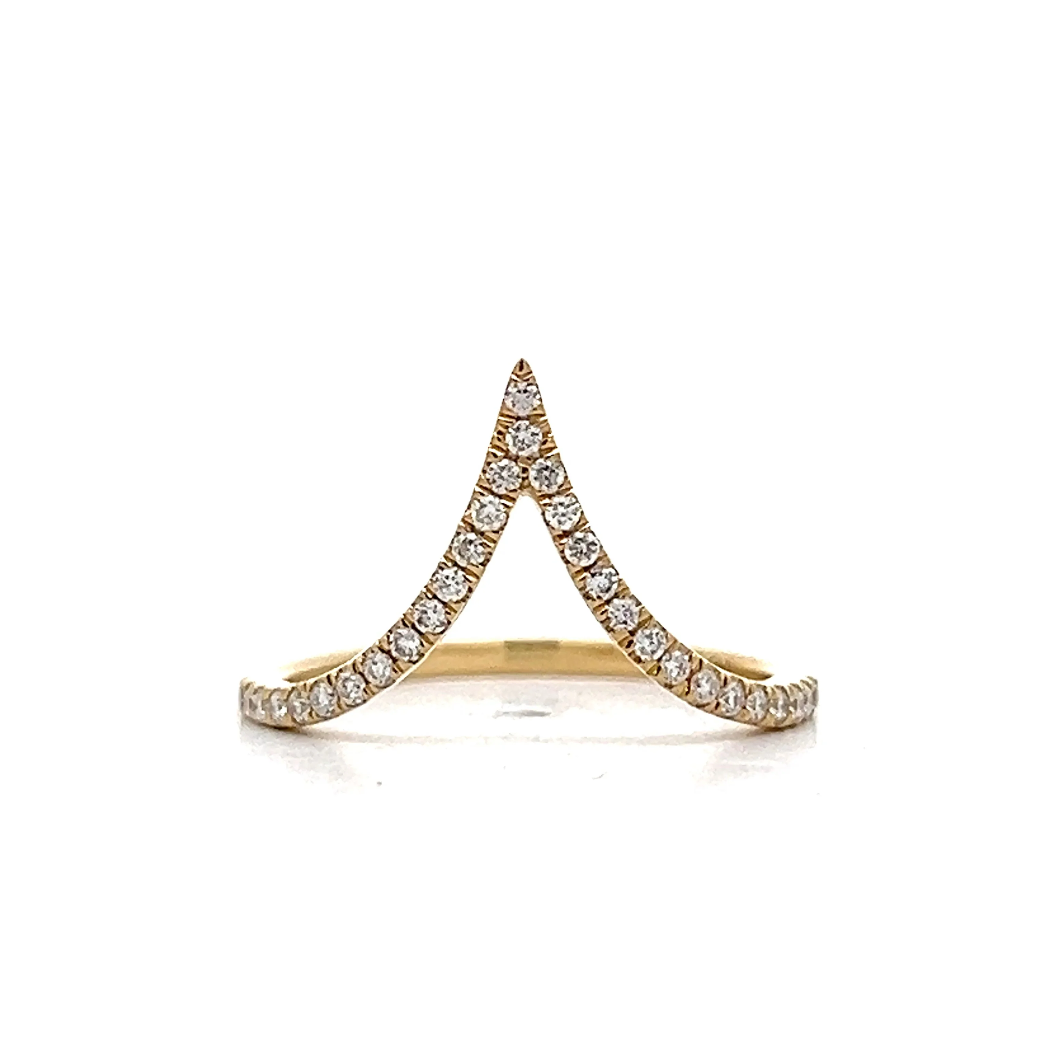 .20 Deep V Contour Band in 14k Yellow Gold