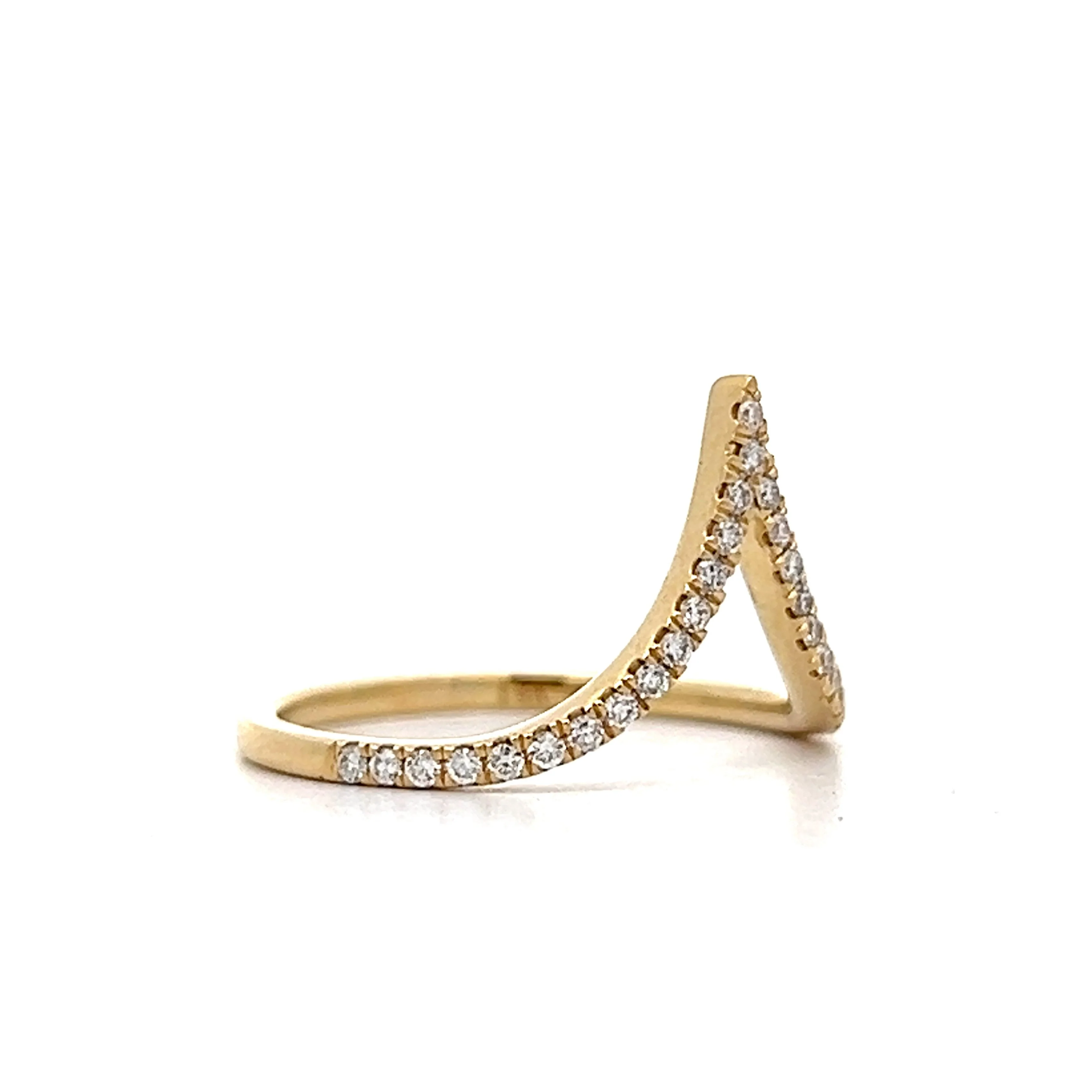 .20 Deep V Contour Band in 14k Yellow Gold - Image 3