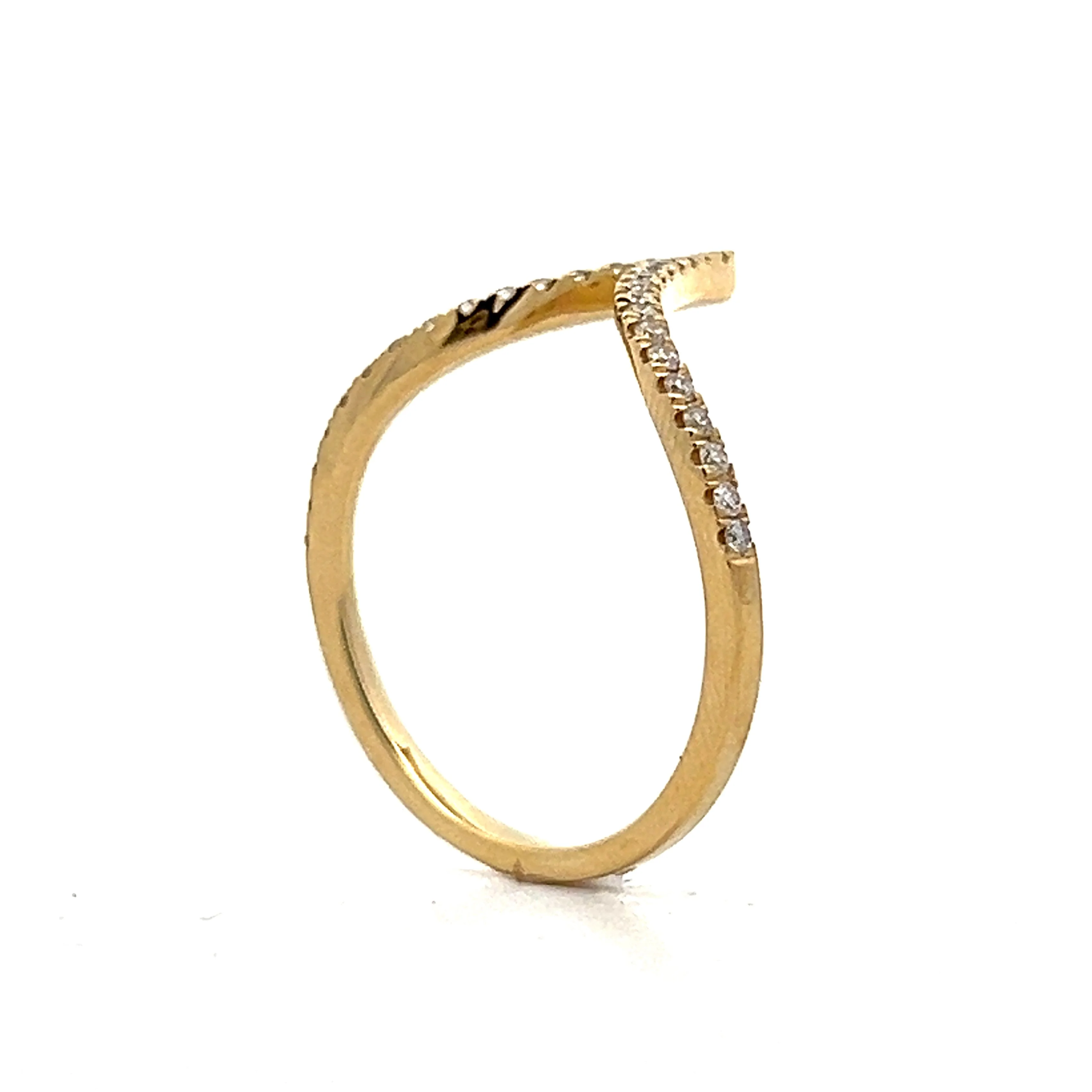 .20 Deep V Contour Band in 14k Yellow Gold - Image 5
