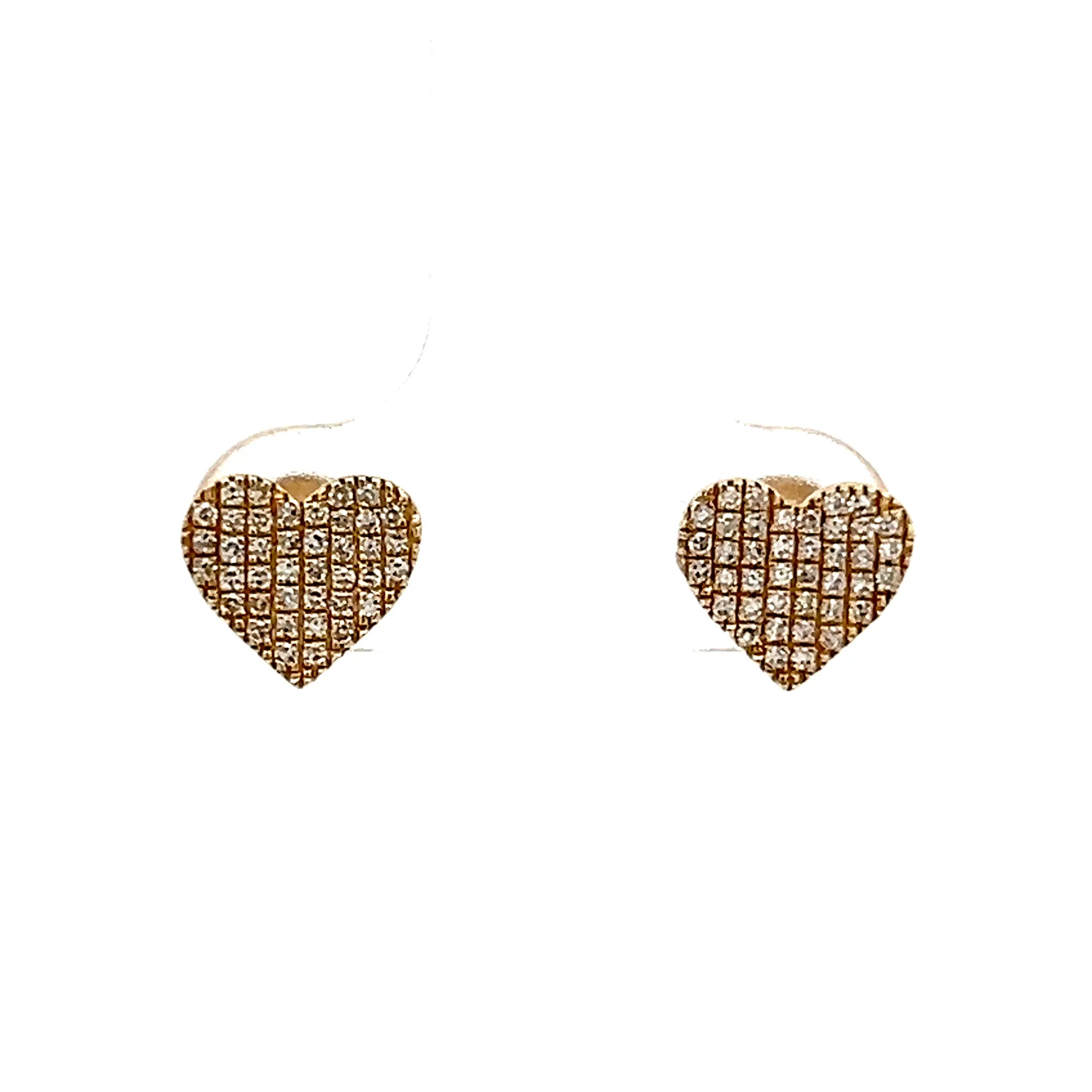 .20 Diamond Heart Shaped Stud Earrings in 14k