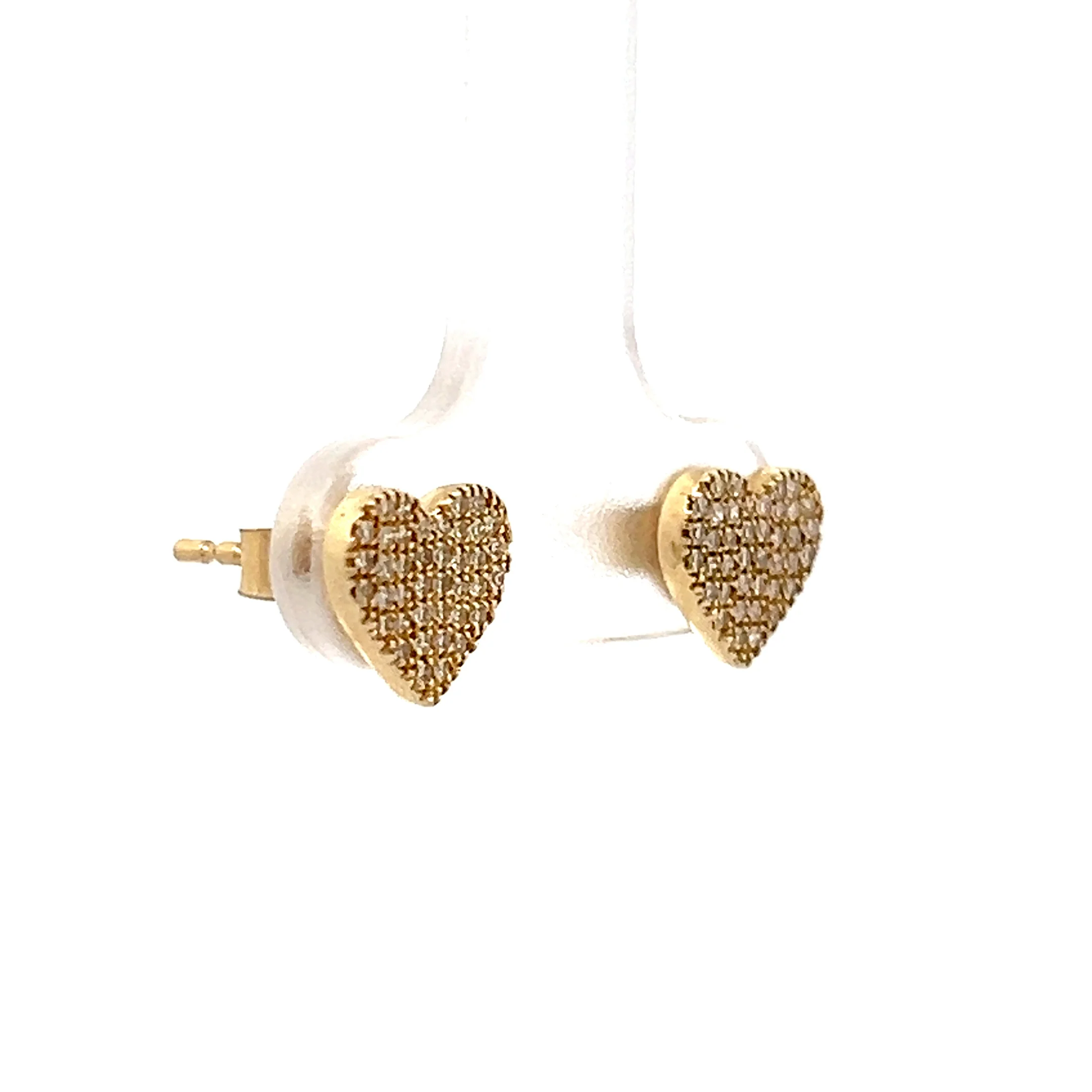 .20 Diamond Heart Shaped Stud Earrings in 14k - Image 3