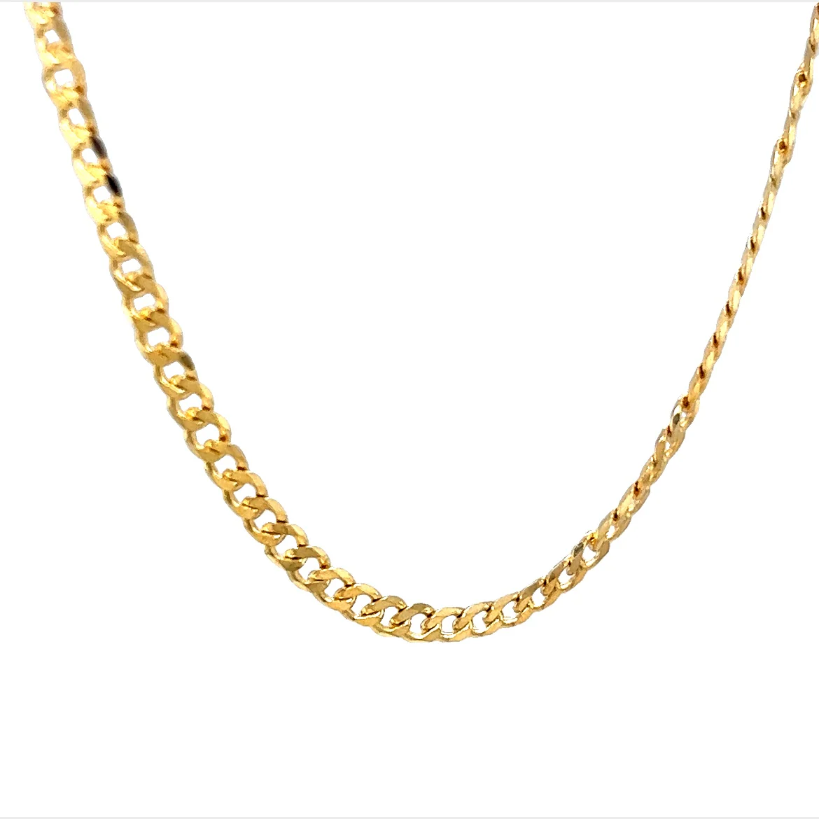 20 Inch Flat Curb Link Chain Necklace in 14k Yellow Gold - Image 4
