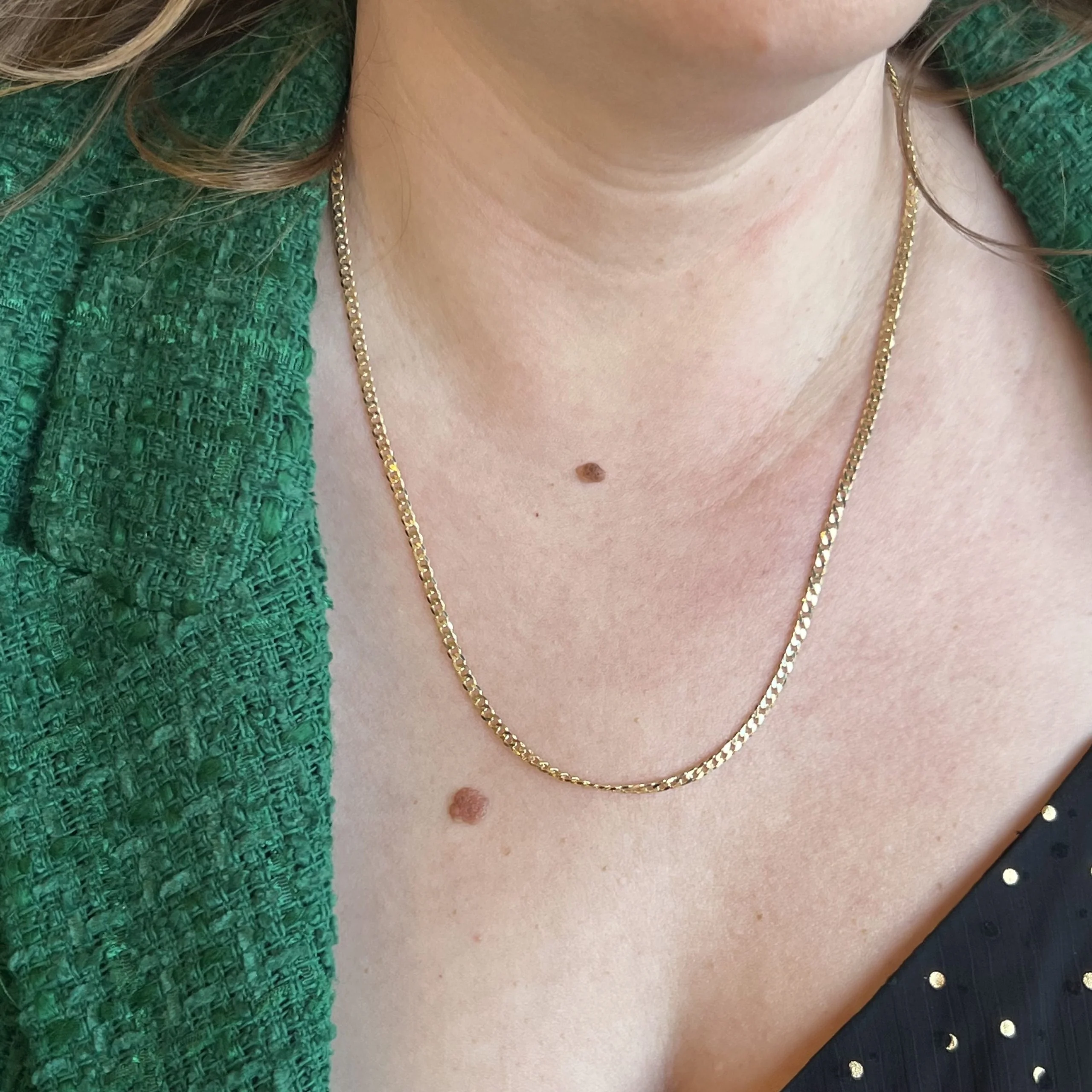 20 Inch Flat Curb Link Chain Necklace in 14k Yellow Gold - Image 5