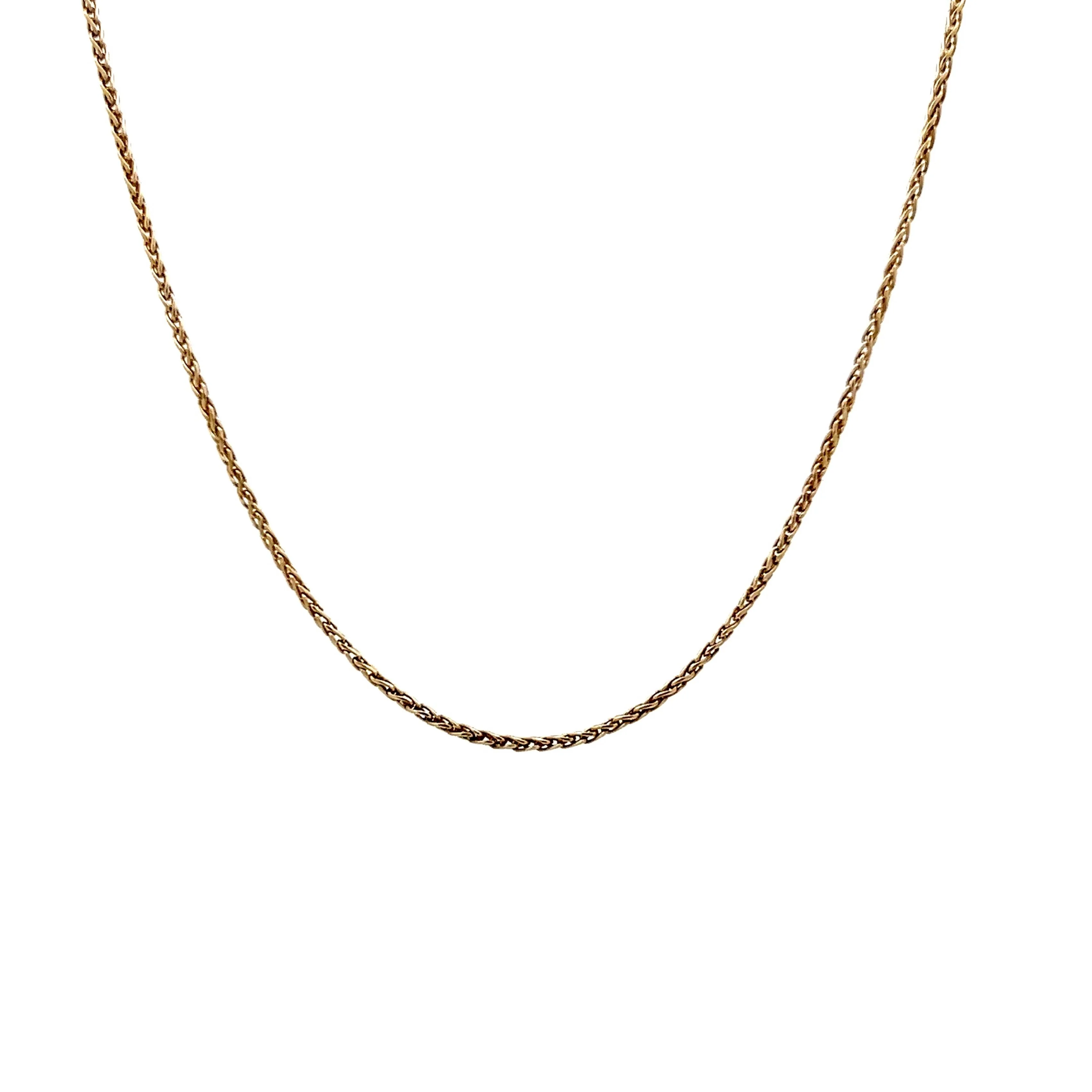 20 Inch Spiral Chain Necklace in 14k Yellow Gold