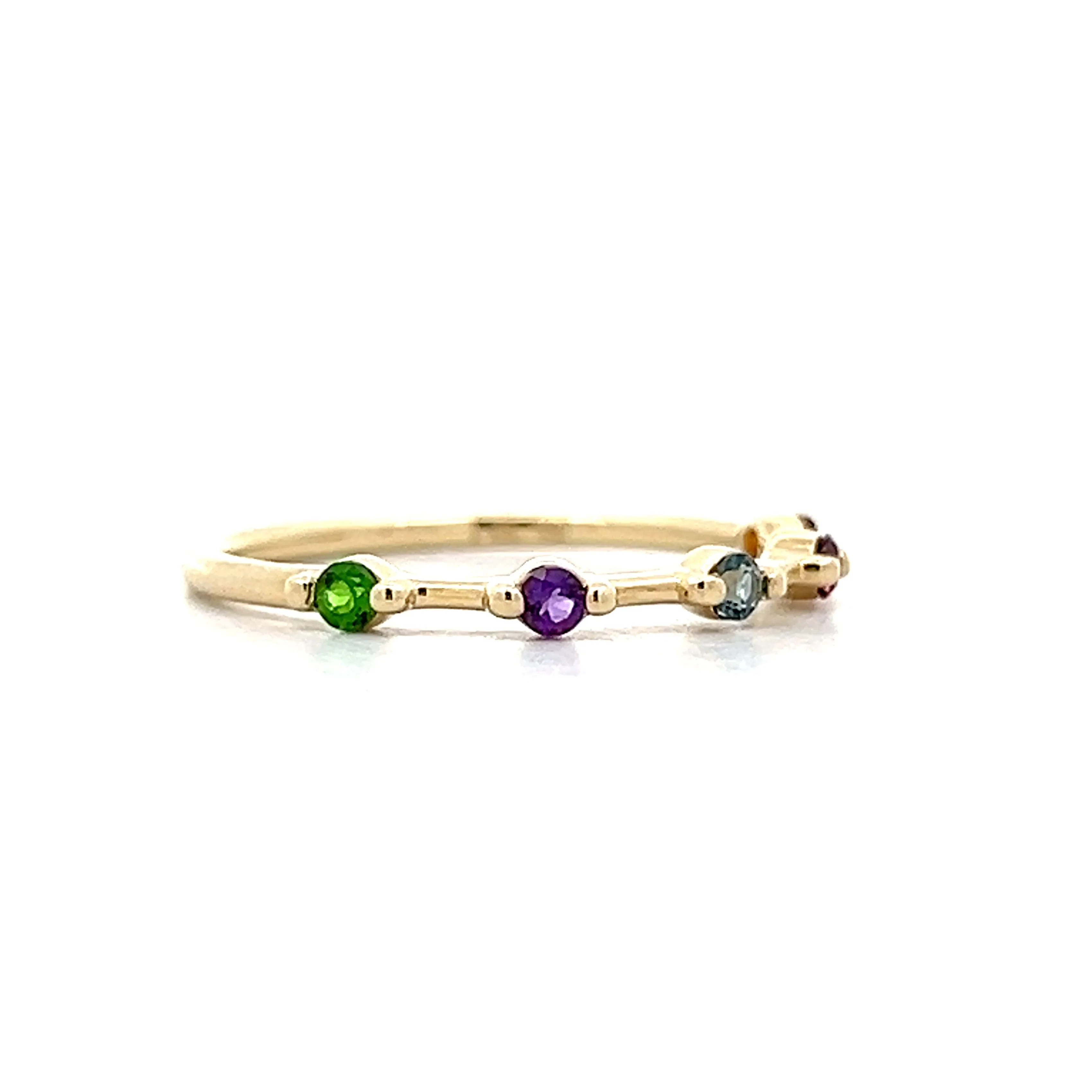 .20 Multi-Gemstone Stacking Band in 14k Yellow Gold - Image 3