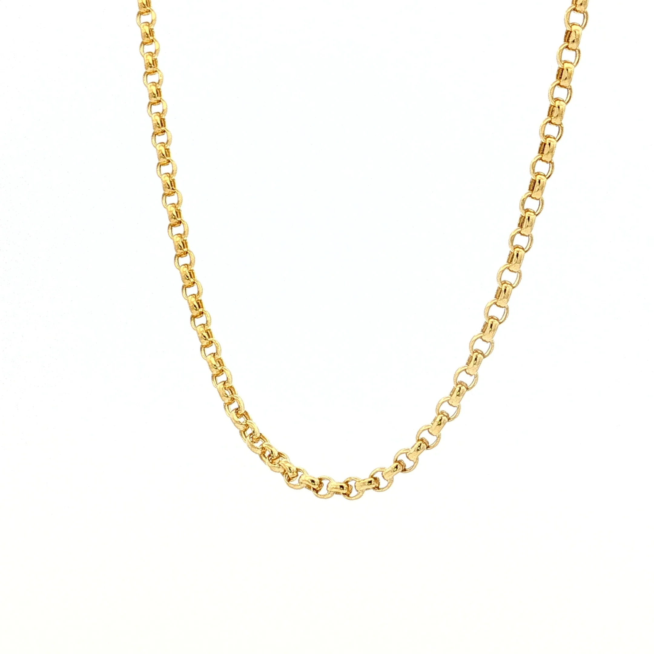 20" Rolo Link Chain Necklace 14k Yellow Gold - Image 2