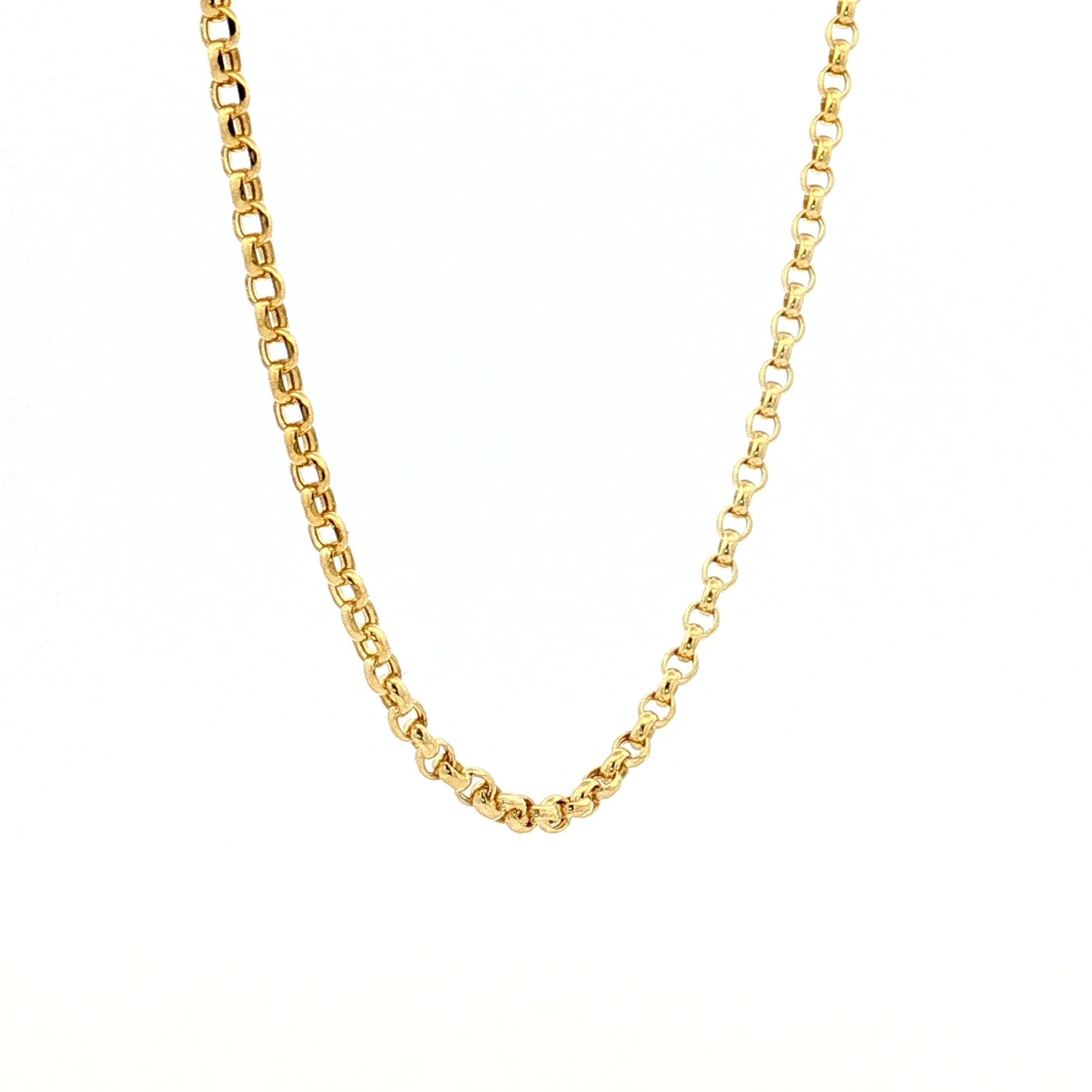 20" Rolo Link Chain Necklace 14k Yellow Gold - Image 3