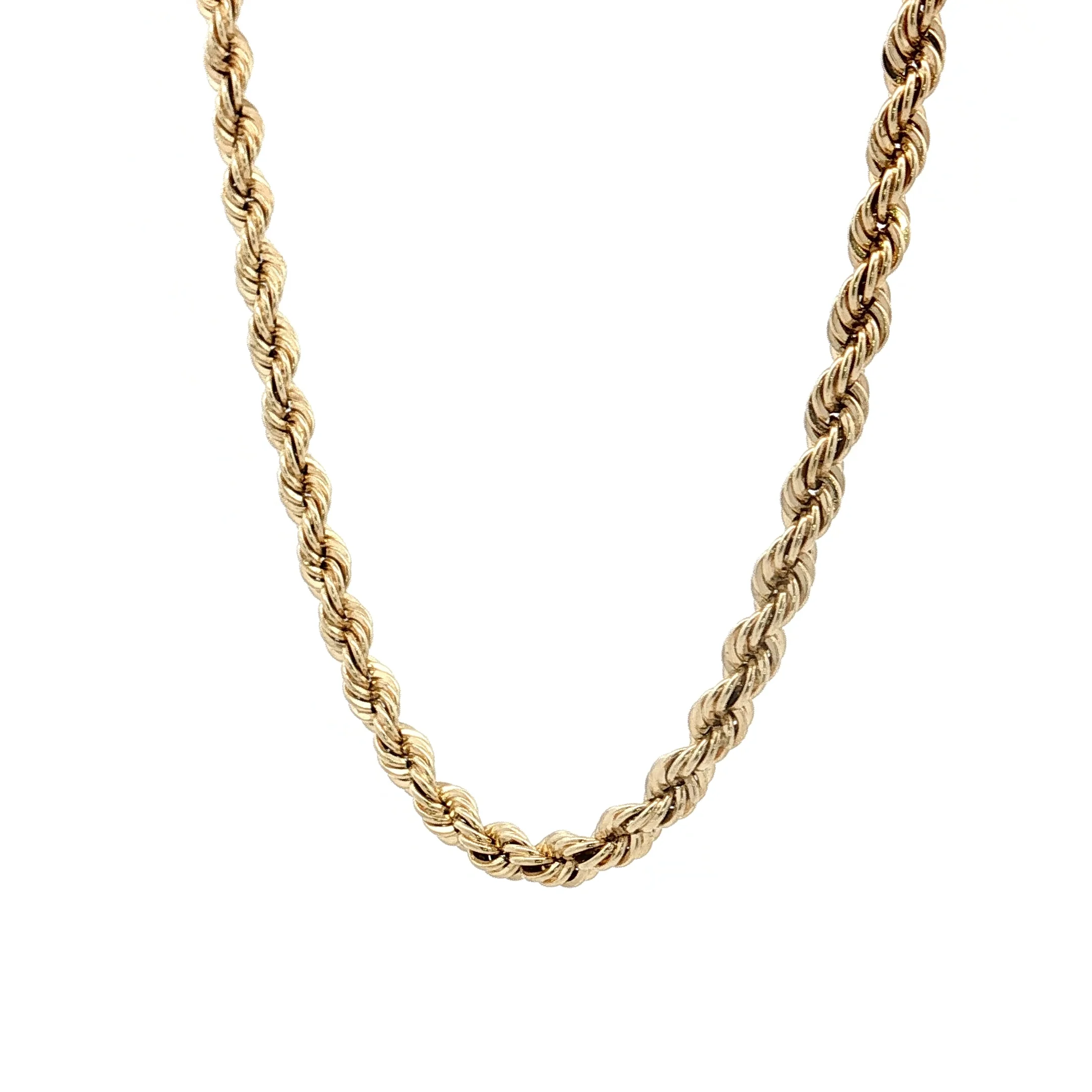 20" Rope Chain Necklace 14k Yellow Gold - Image 2