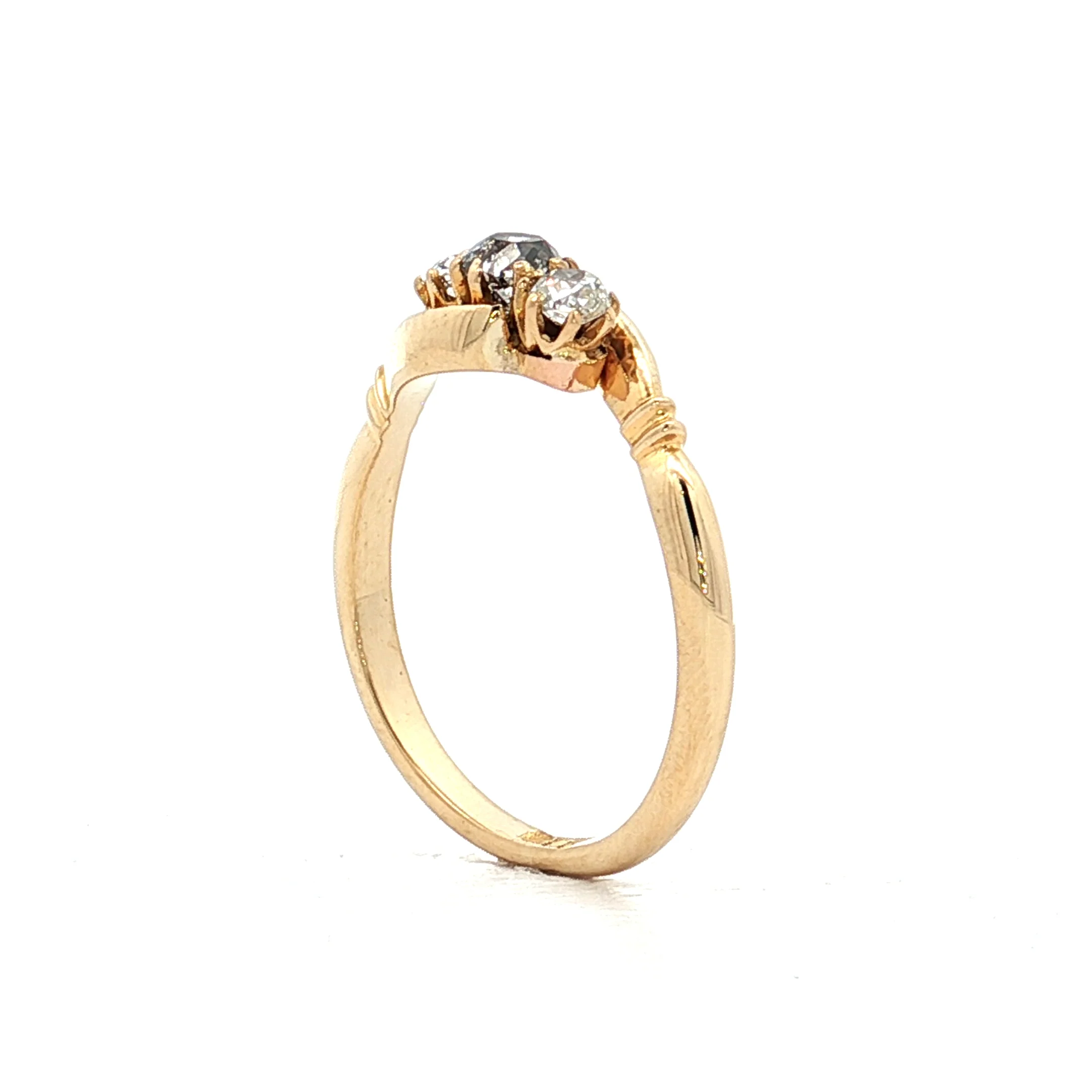 .20 Victorian Diamond Three Stone Ring 18k Yellow Gold - Image 5