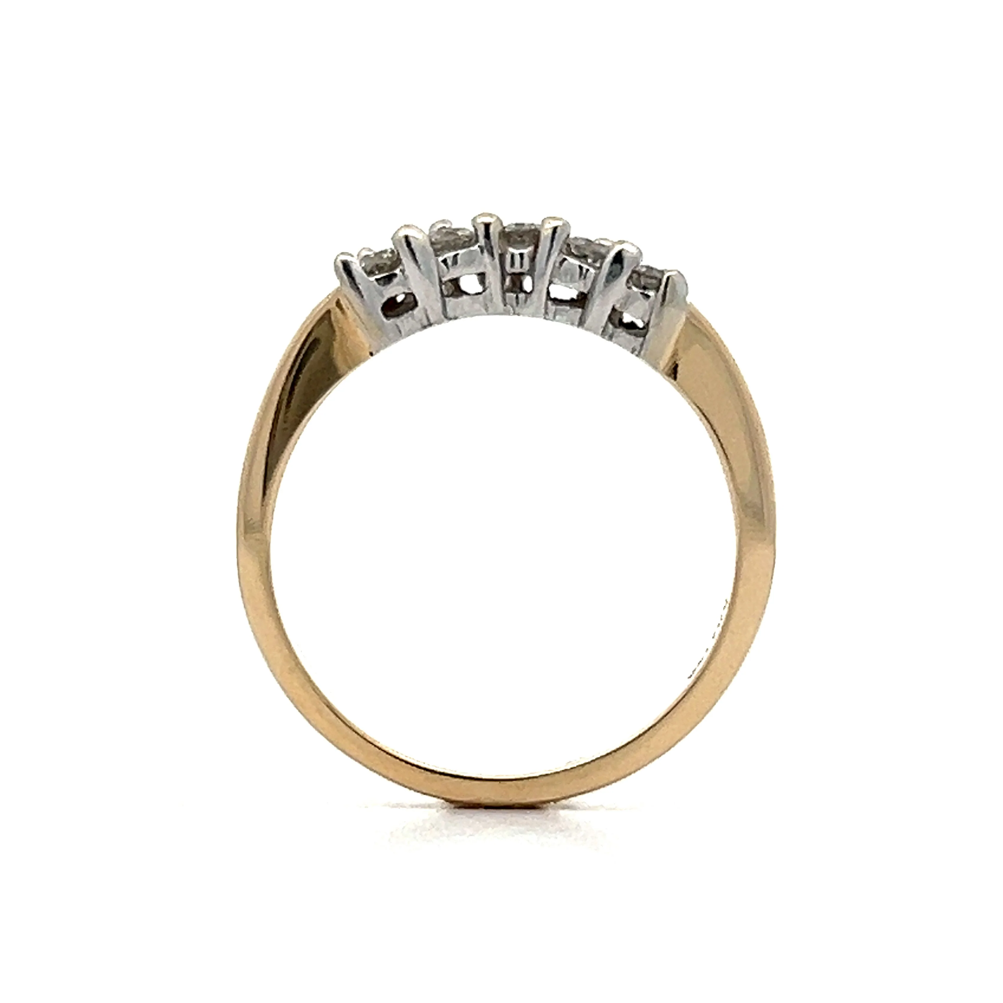 .20 Vintage Diamond Contoured Wedding Band in Yellow Gold - Image 4