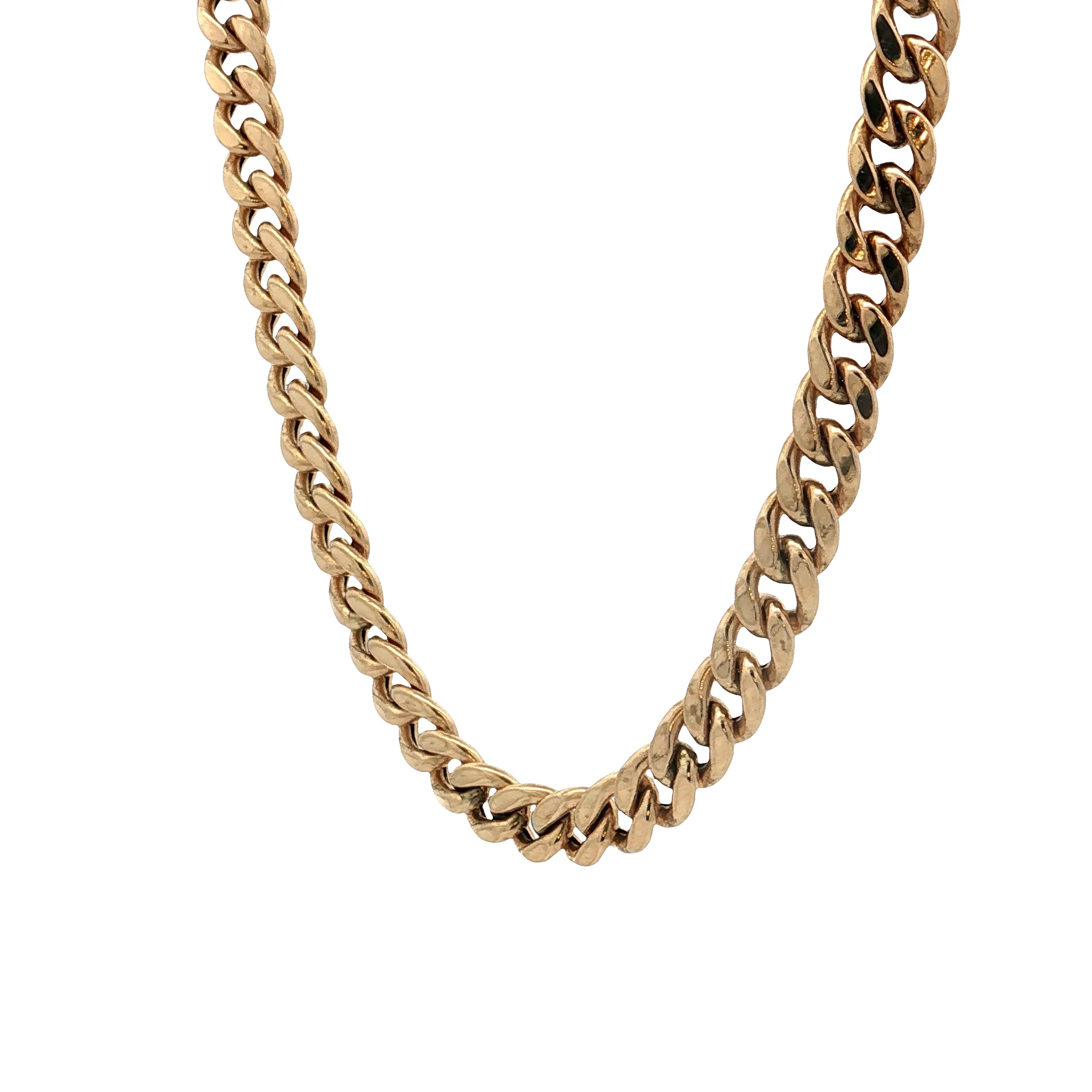20" Wide Curb Link Chain Necklace 18k Yellow Gold - Image 2