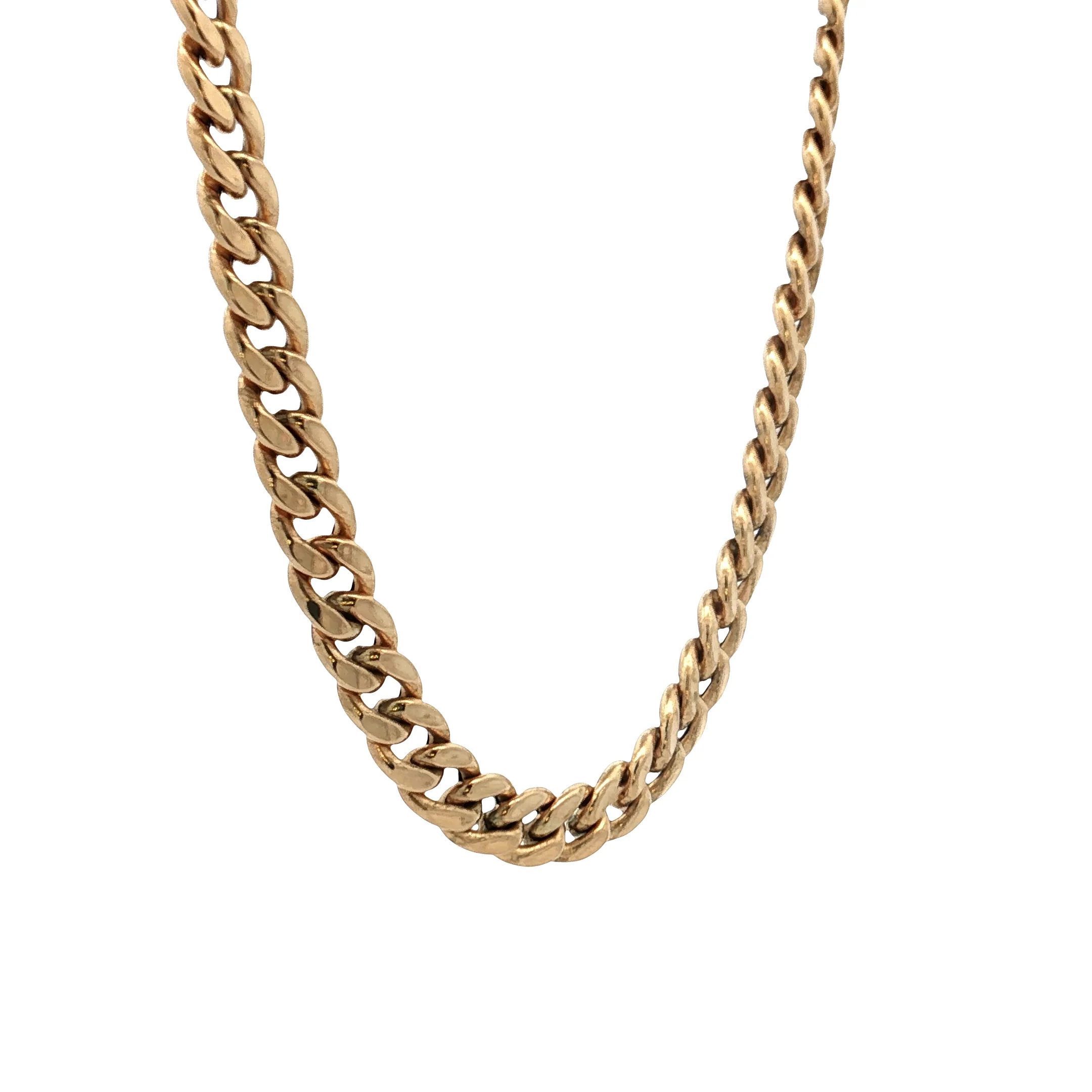 20" Wide Curb Link Chain Necklace 18k Yellow Gold - Image 3