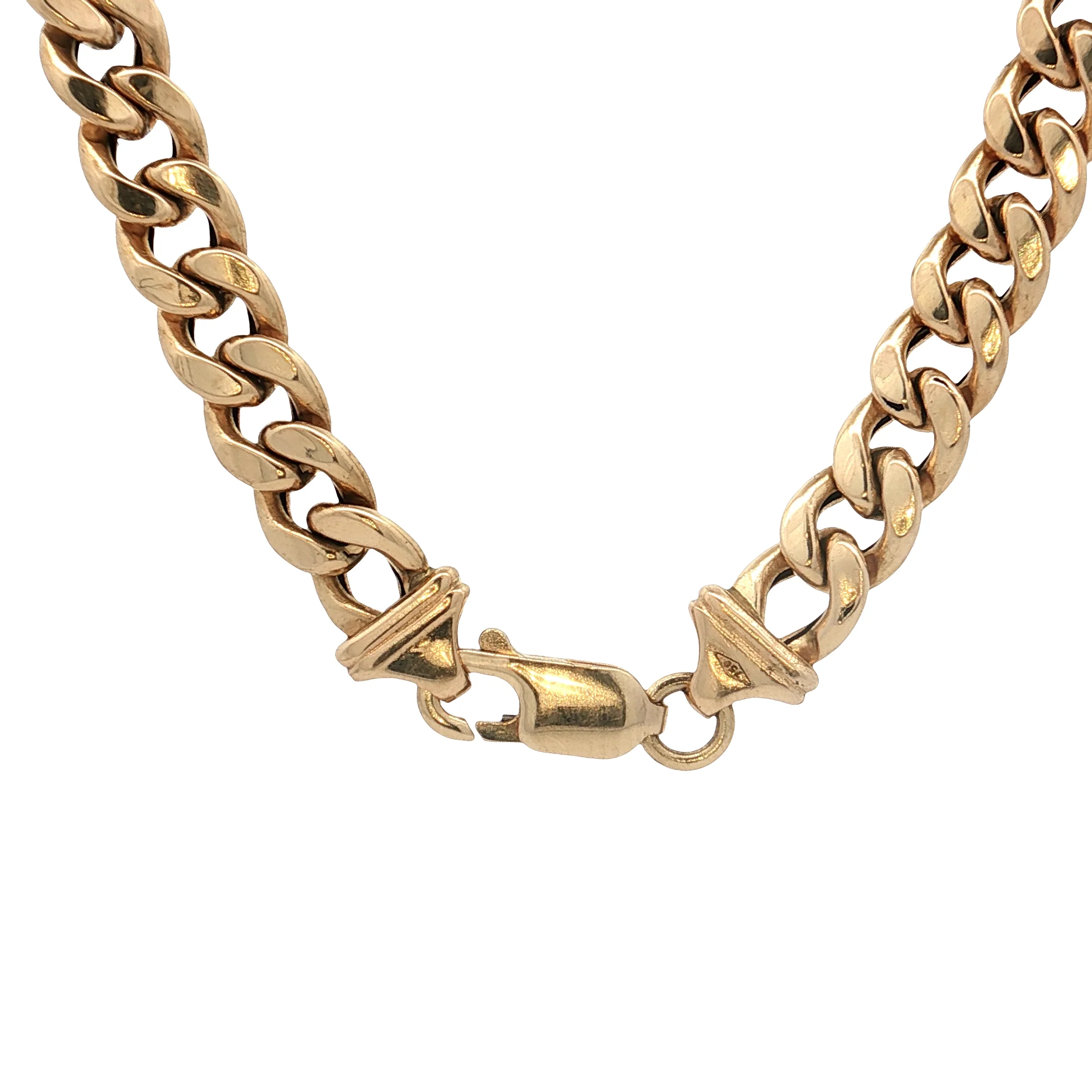 20" Wide Curb Link Chain Necklace 18k Yellow Gold - Image 4