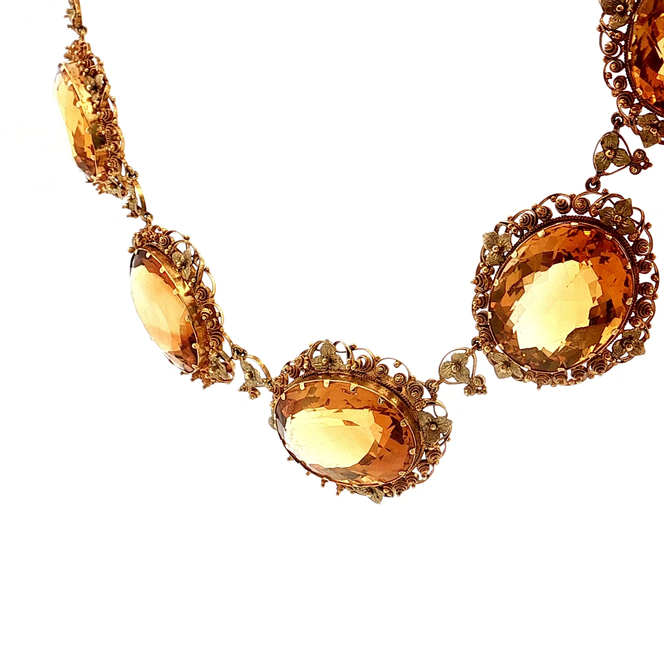 200.15 Victorian Citrine Necklace & Earring Set 14k - Image 3