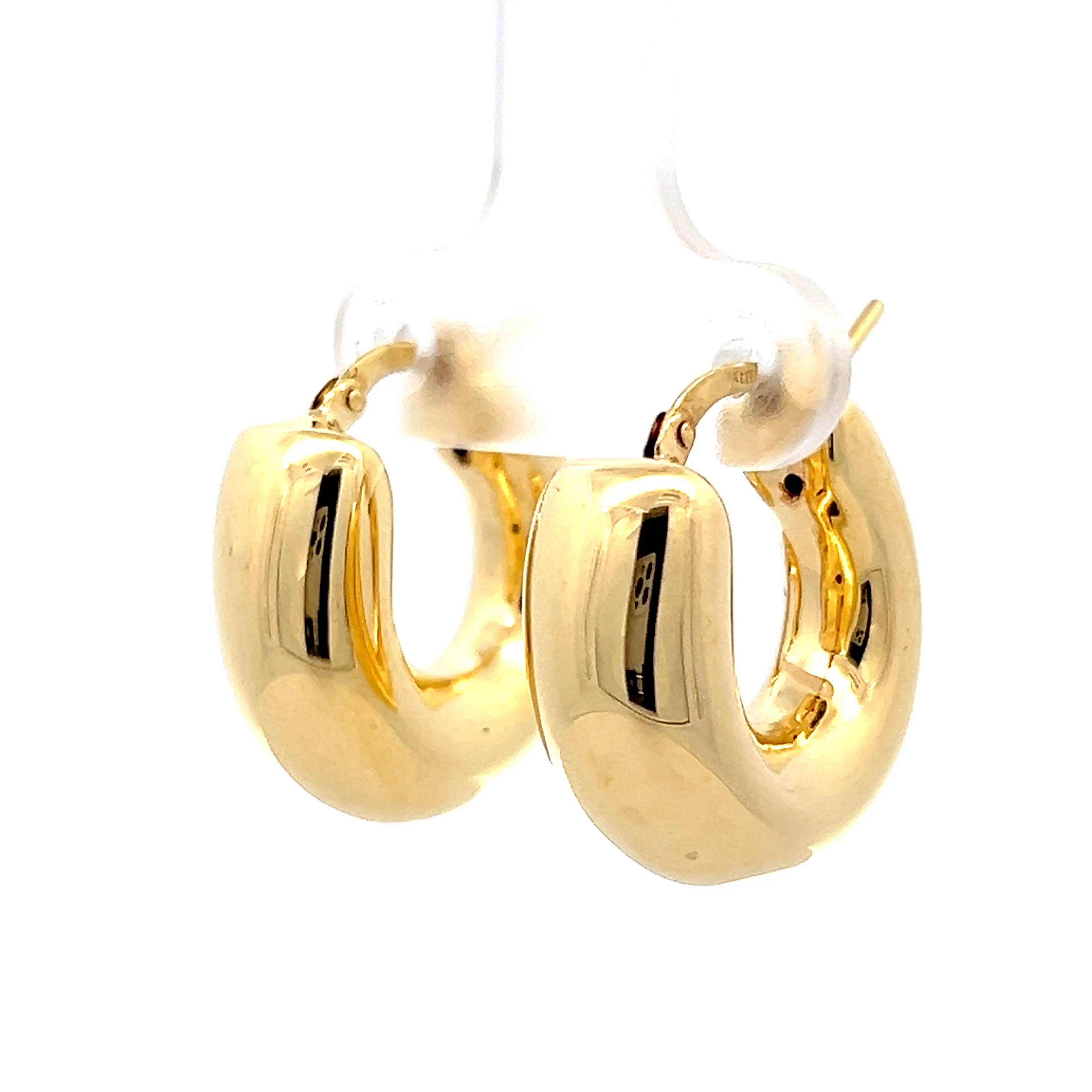 20mm Chunky Hoop Earrings in 14k Yellow Gold - Image 2