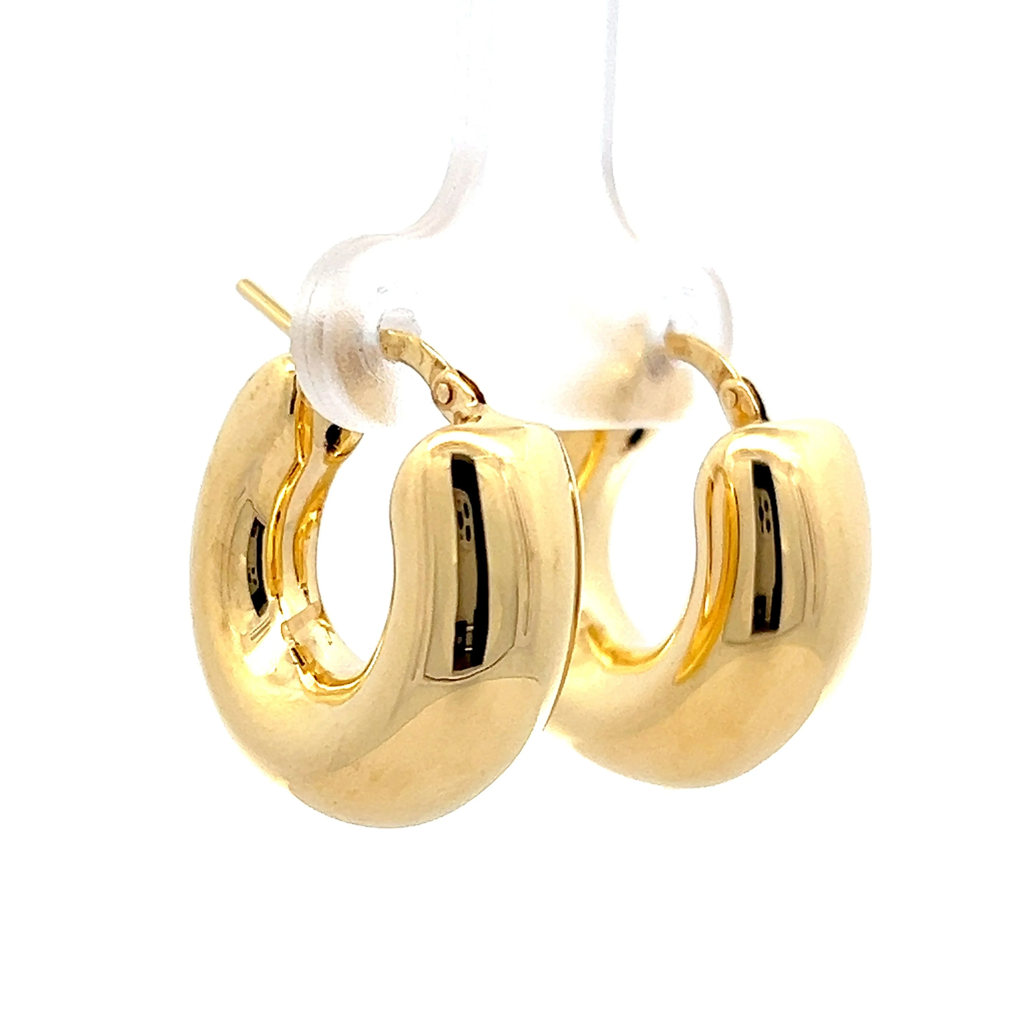 20mm Chunky Hoop Earrings in 14k Yellow Gold - Image 3