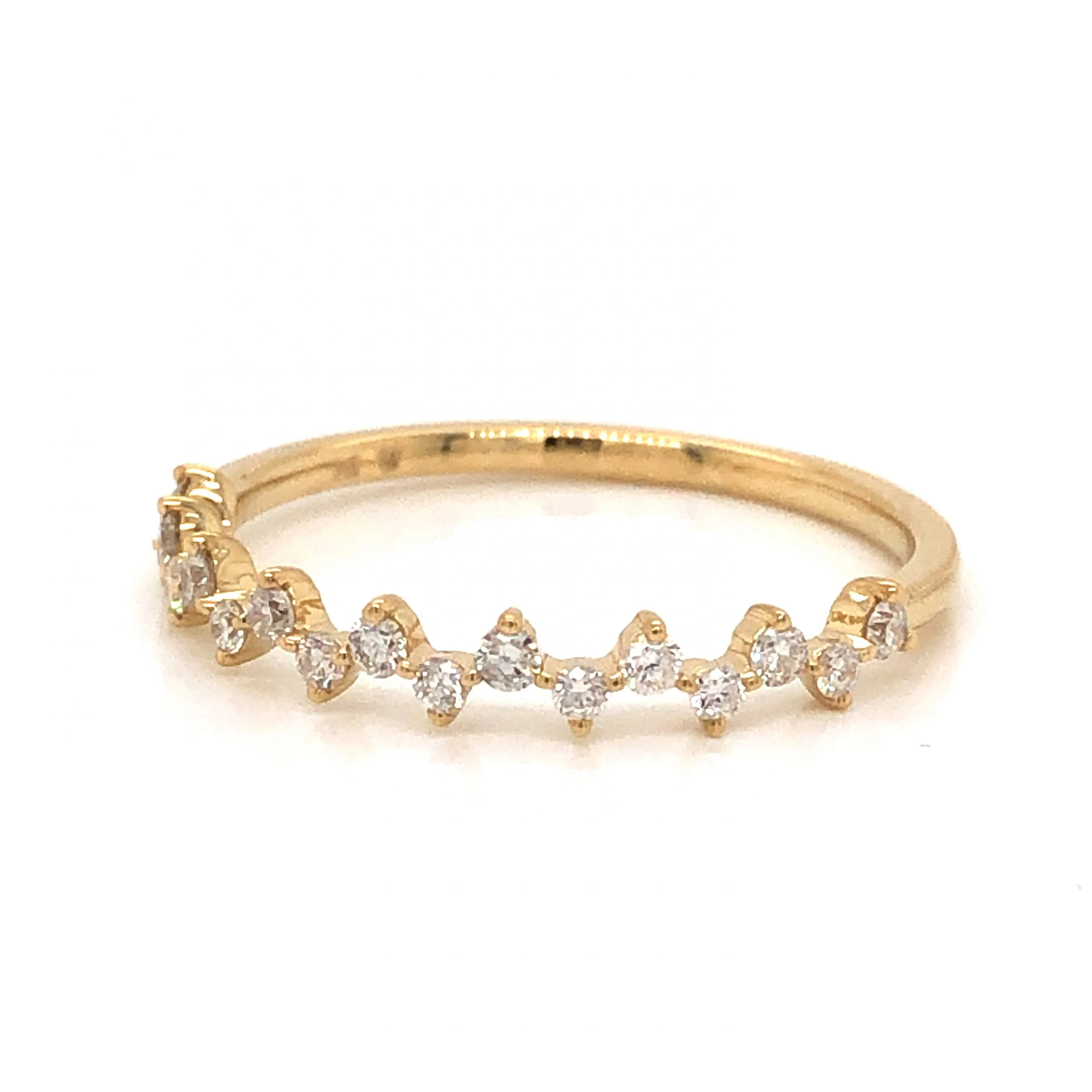 .21 Alternating Diamond Wedding Band in 14k Yellow Gold - Image 2