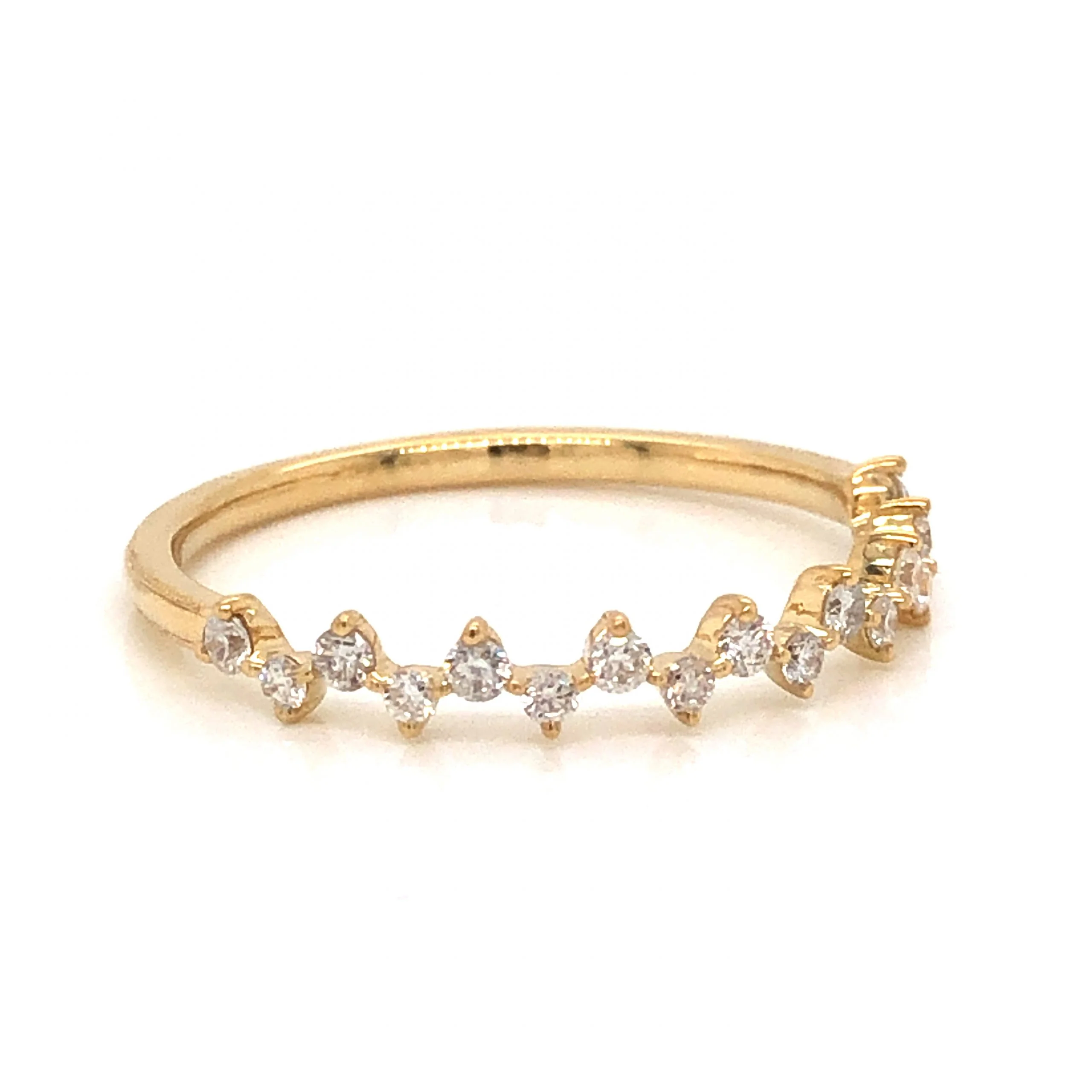 .21 Alternating Diamond Wedding Band in 14k Yellow Gold - Image 3