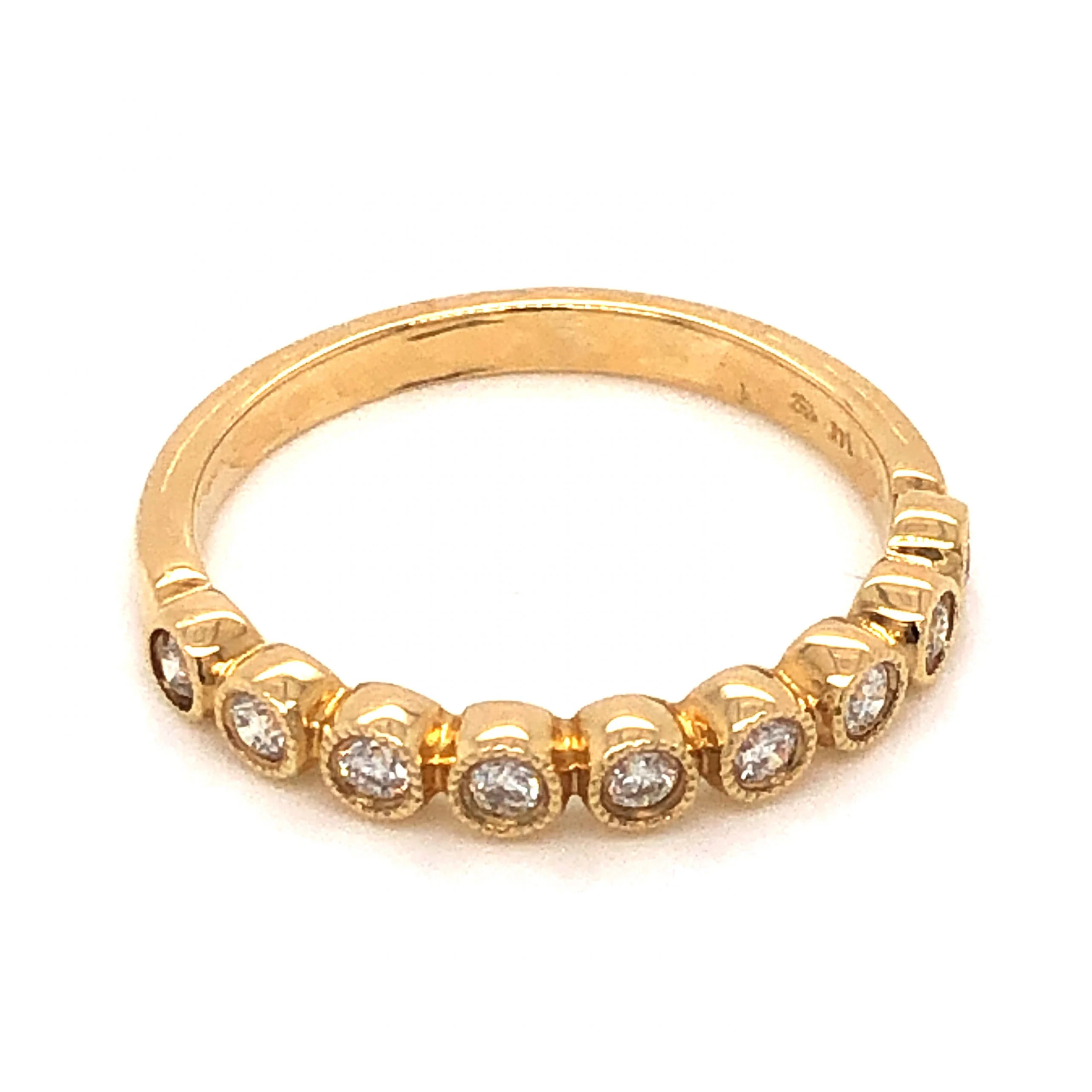 .21 Bezel Set Diamond Wedding Band in 14k Yellow Gold - Image 3