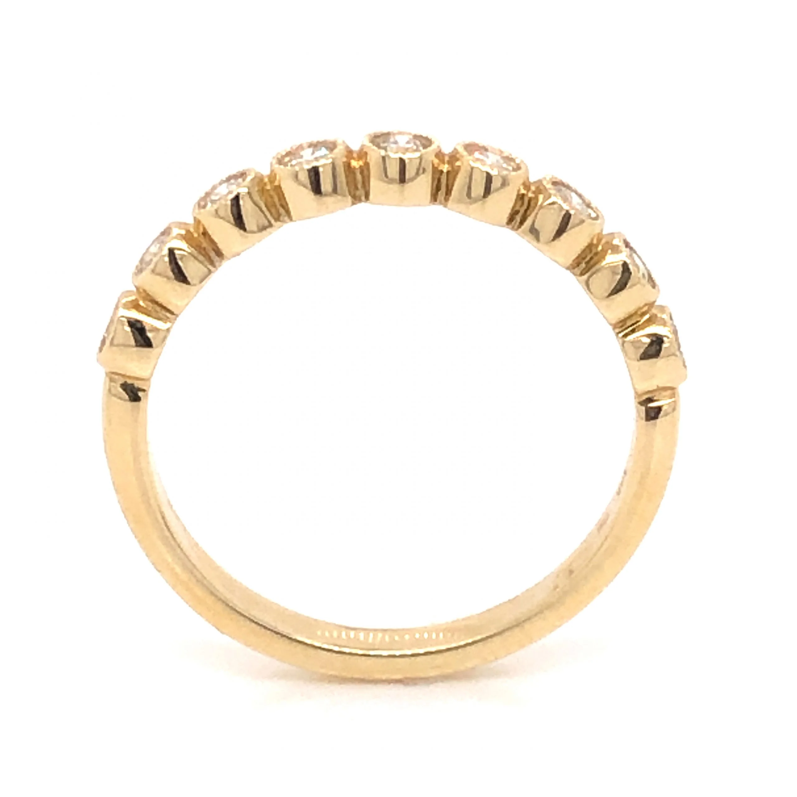 .21 Bezel Set Diamond Wedding Band in 14k Yellow Gold - Image 4