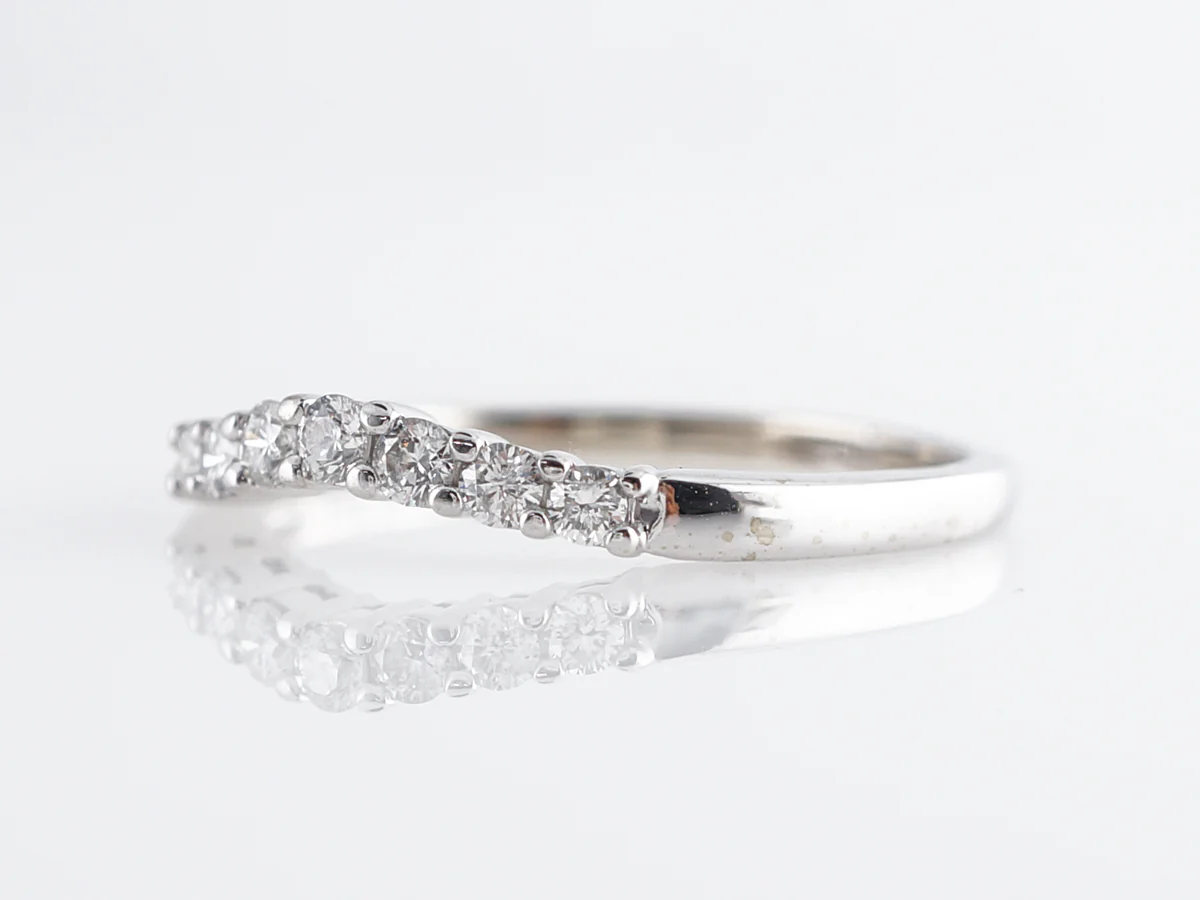 .21 Carat Curved Diamond Wedding Band in 14k White Gold - Image 2