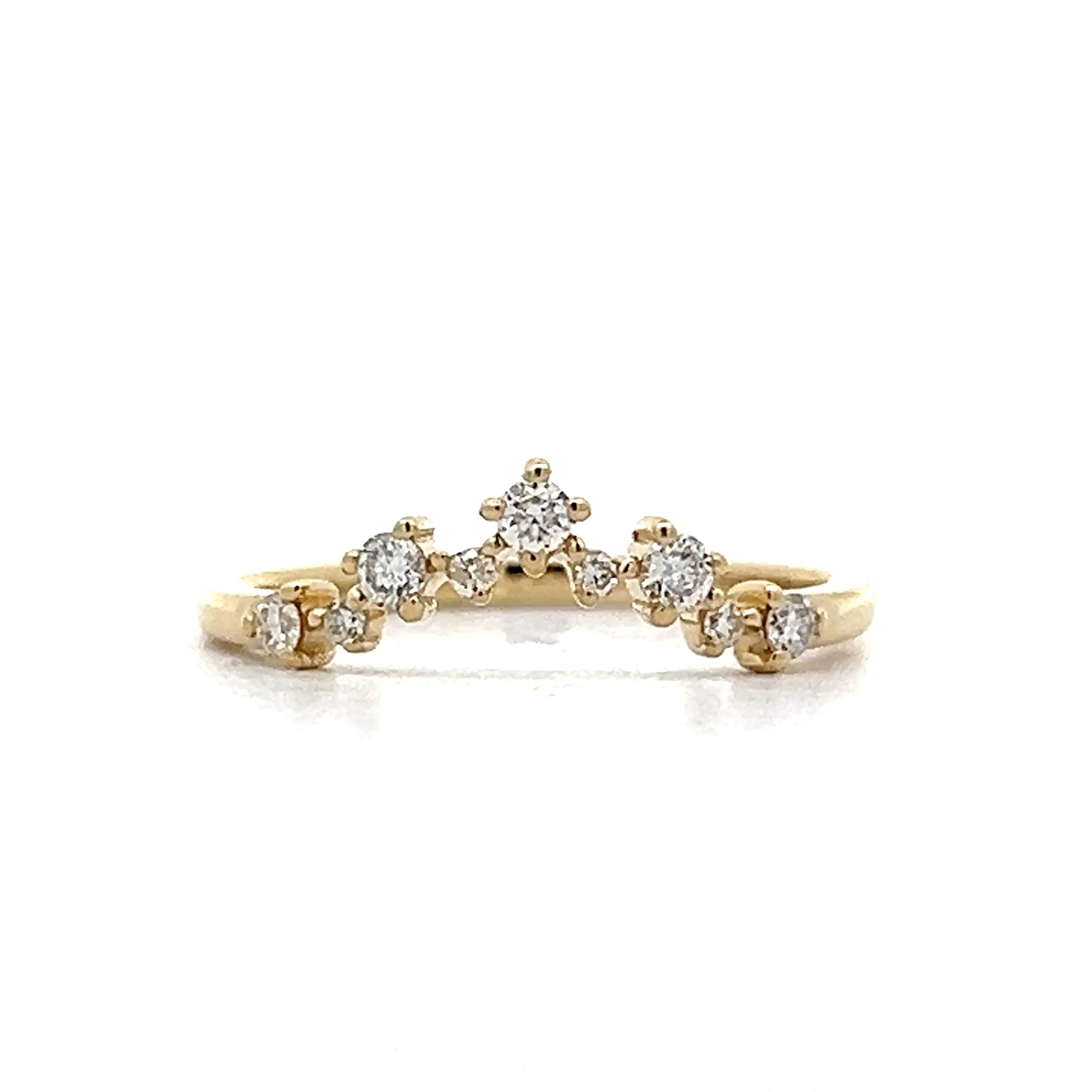 .21 Contoured Diamond Wedding Band in 14k Yellow Gold