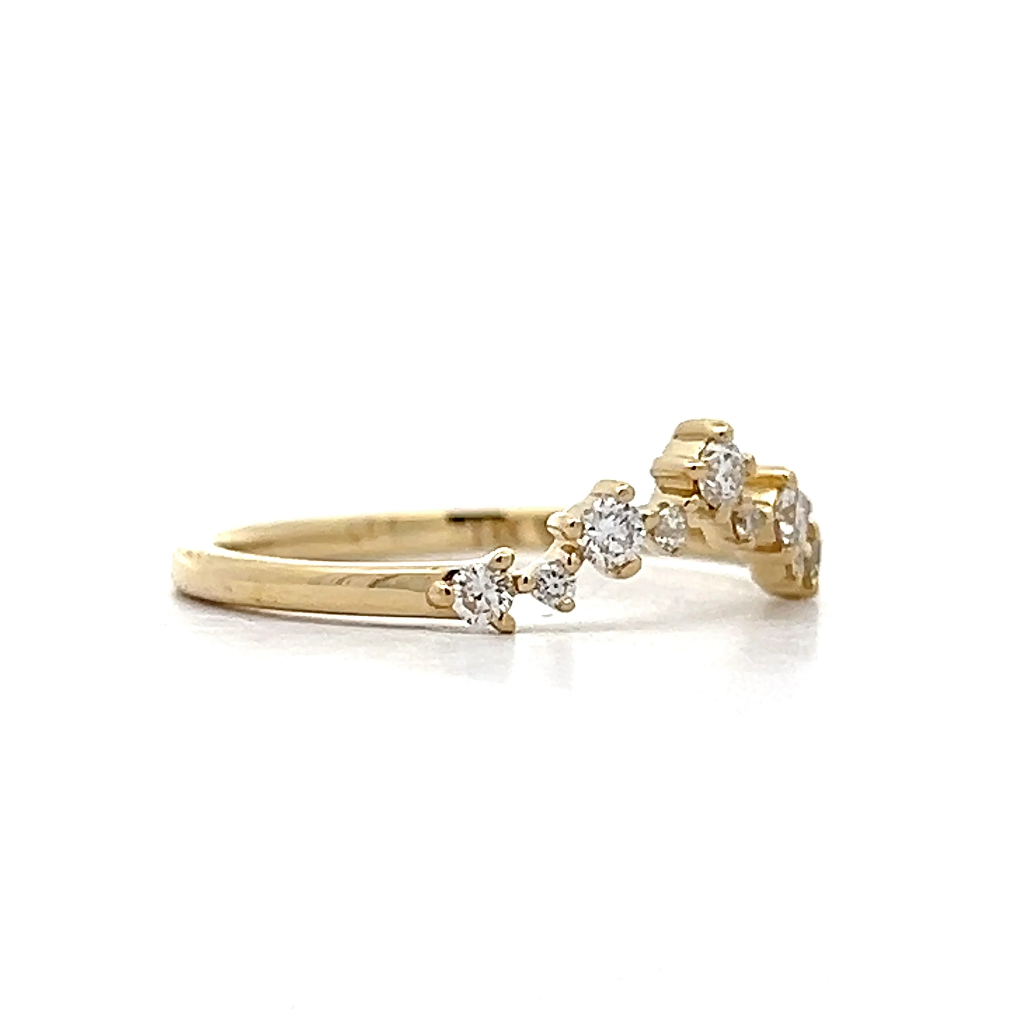 .21 Contoured Diamond Wedding Band in 14k Yellow Gold - Image 3