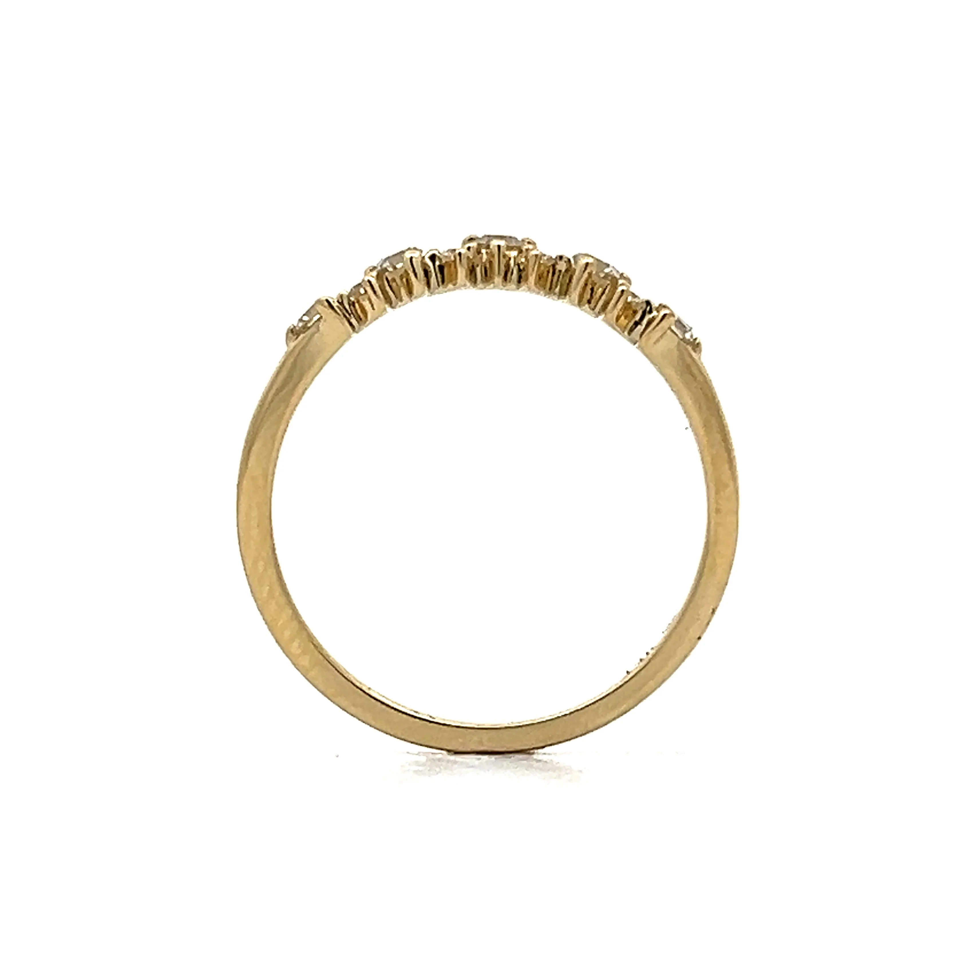 .21 Contoured Diamond Wedding Band in 14k Yellow Gold - Image 5