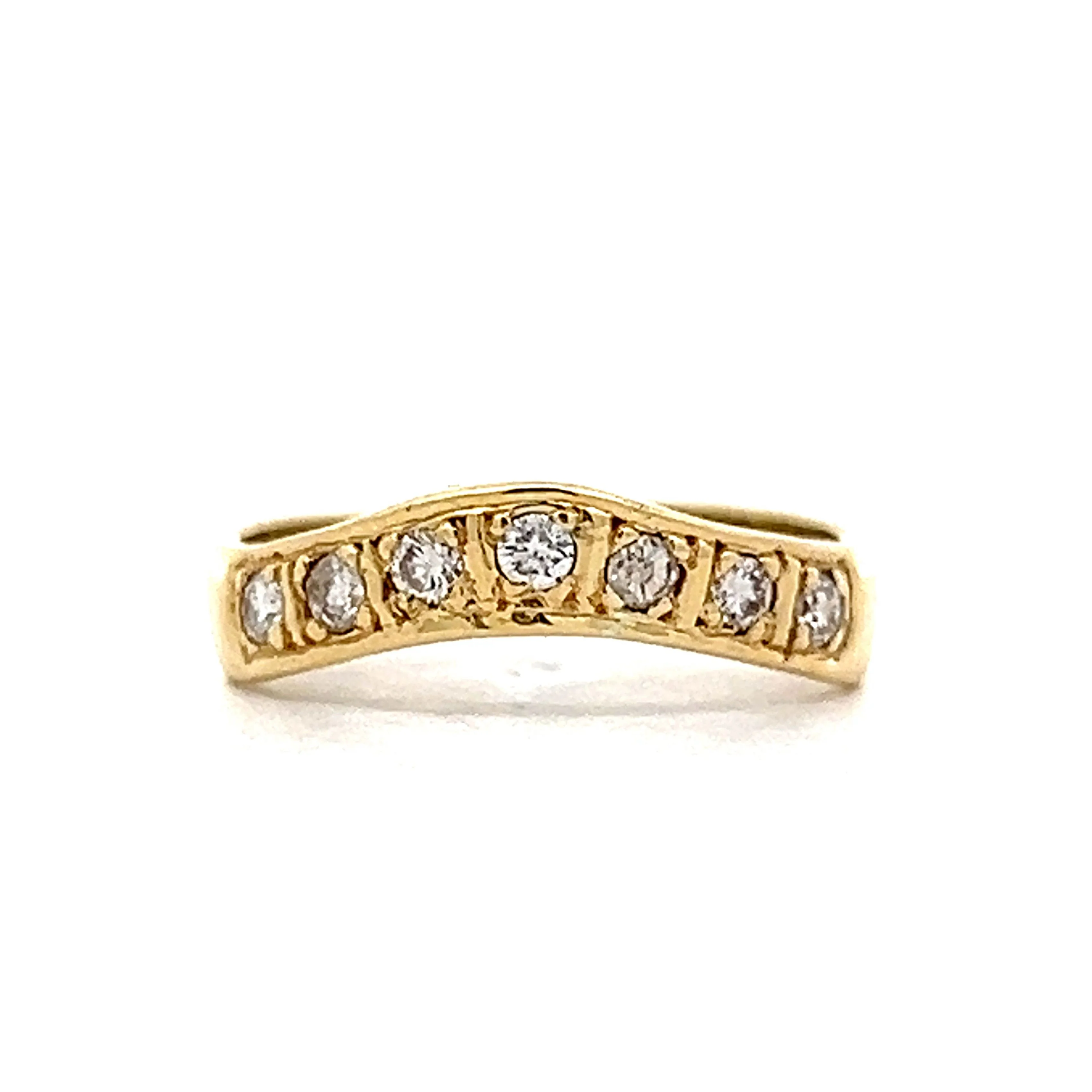 .21 Diamond Contoured Wedding Band in 14k Yellow Gold