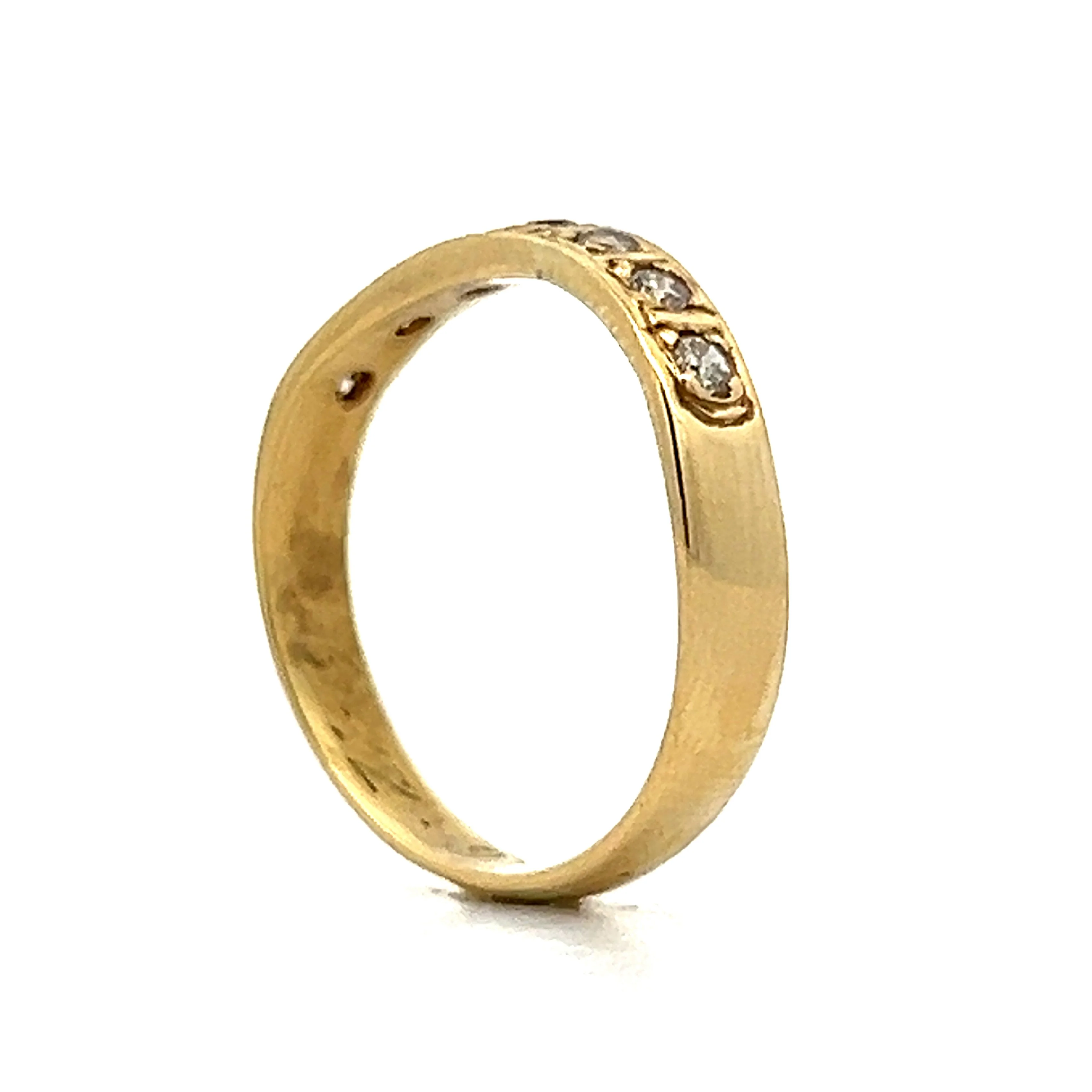 .21 Diamond Contoured Wedding Band in 14k Yellow Gold - Image 5