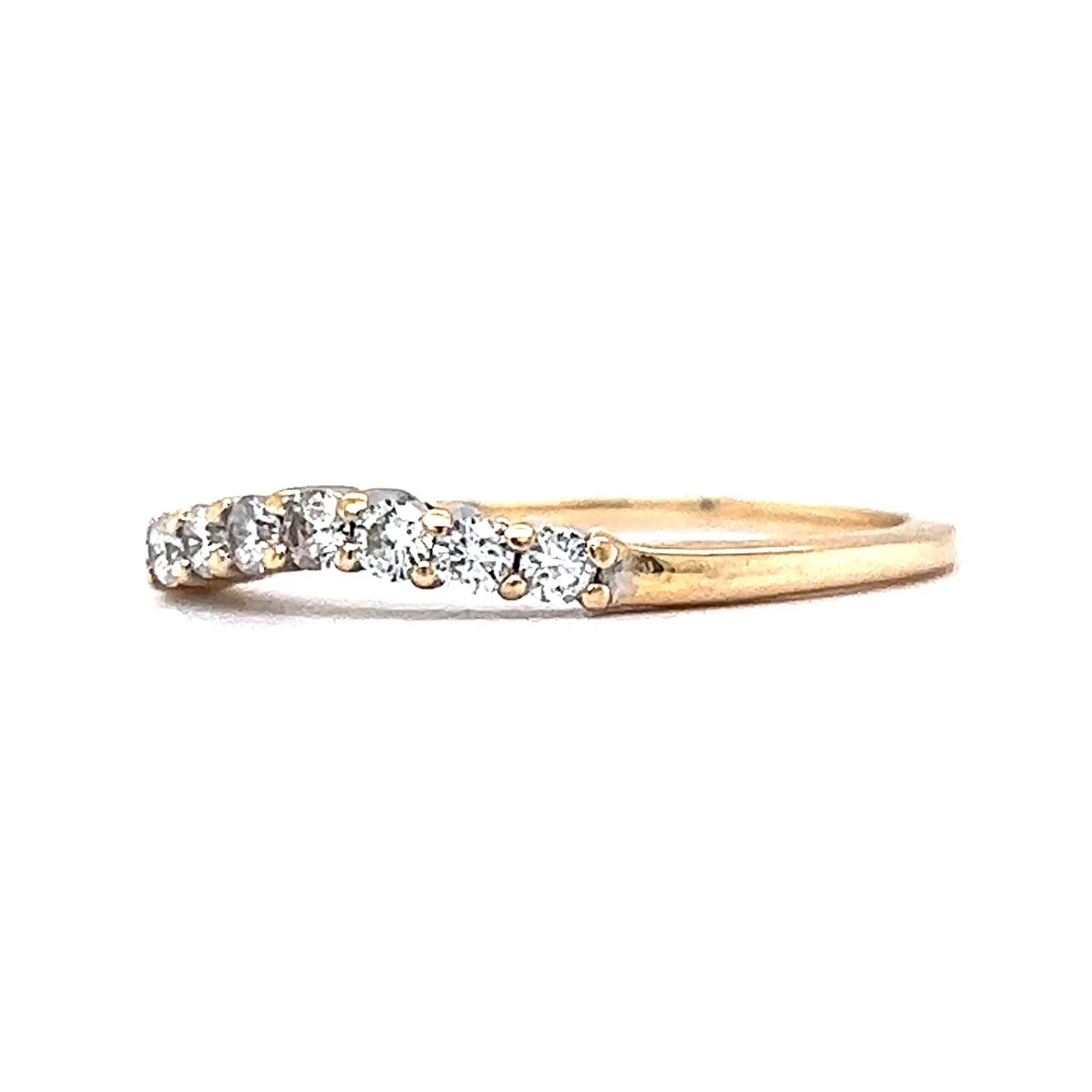 .21 Contoured Diamond Wedding Band in 14k Yellow Gold - Image 2