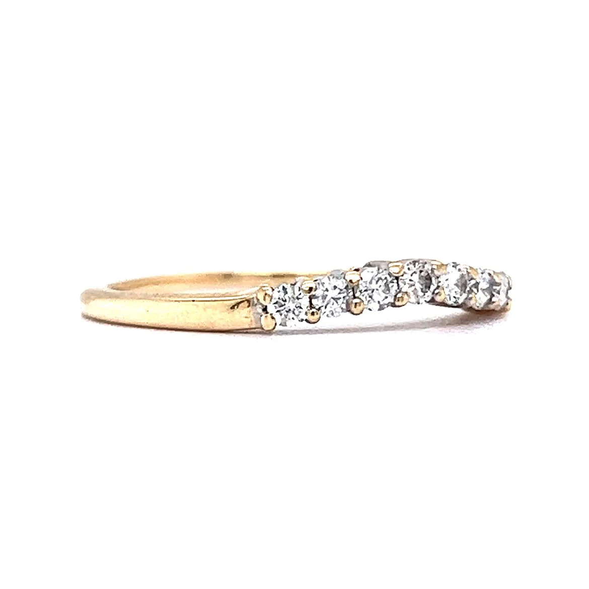 .21 Contoured Diamond Wedding Band in 14k Yellow Gold - Image 3