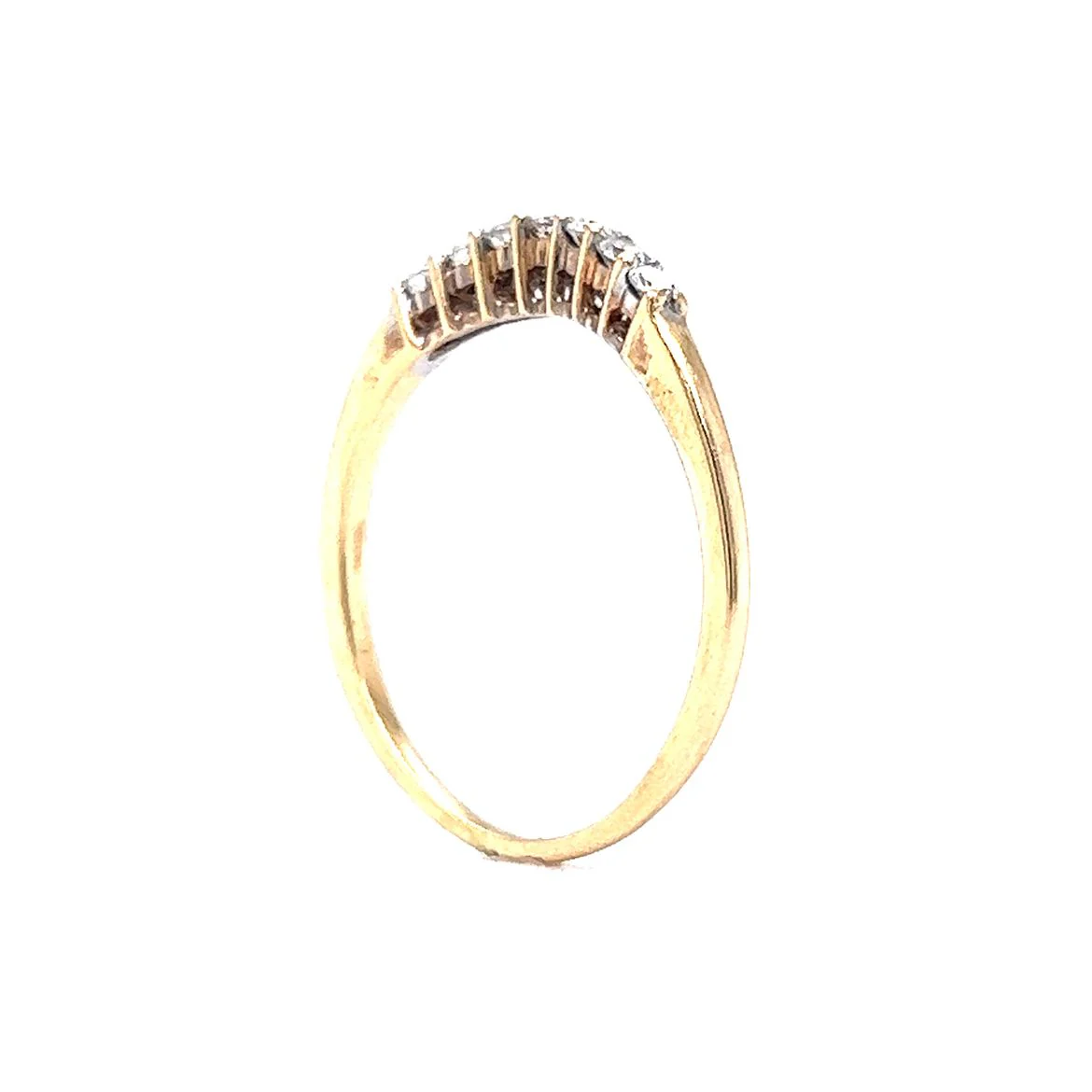 .21 Contoured Diamond Wedding Band in 14k Yellow Gold - Image 5