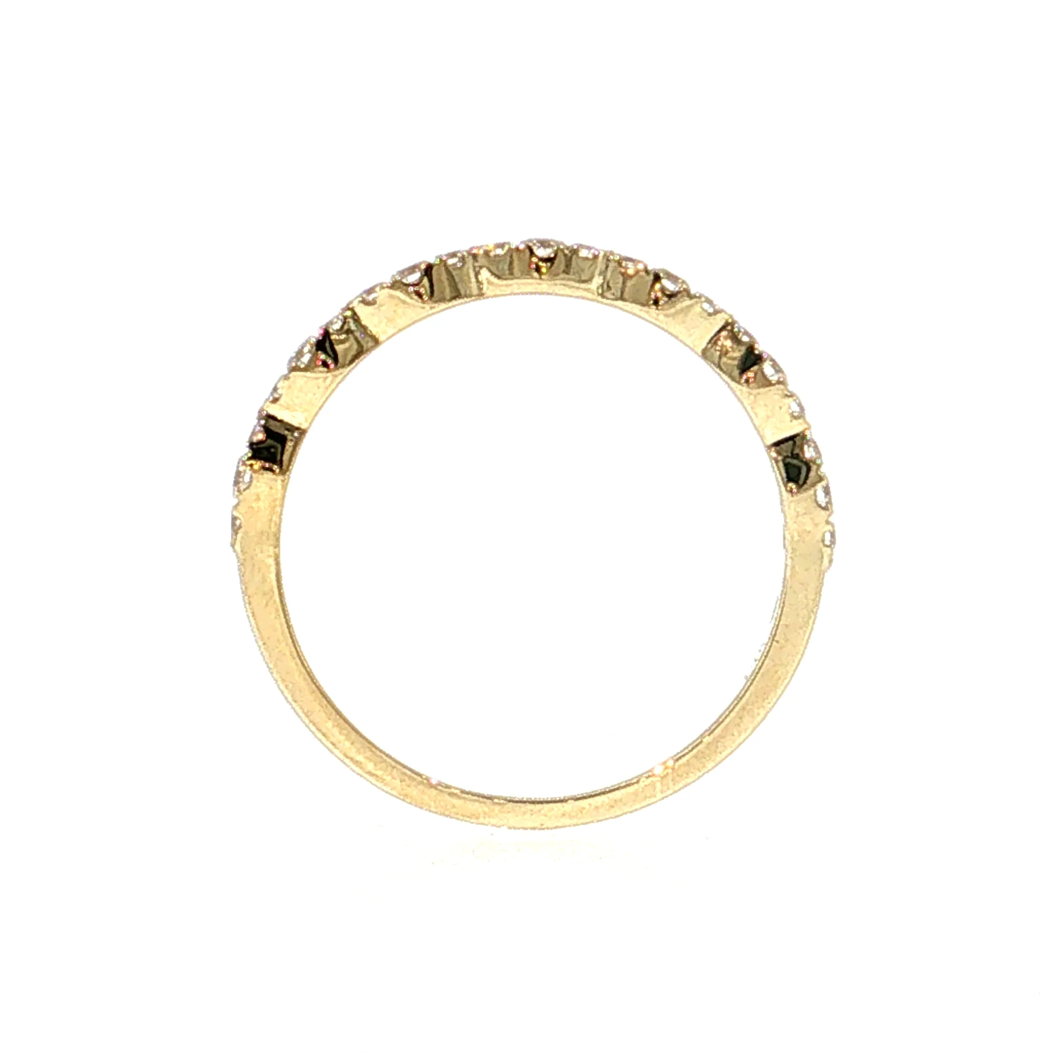 .21 Diamond Pave Stacking Wedding Band 14k Yellow Gold - Image 4