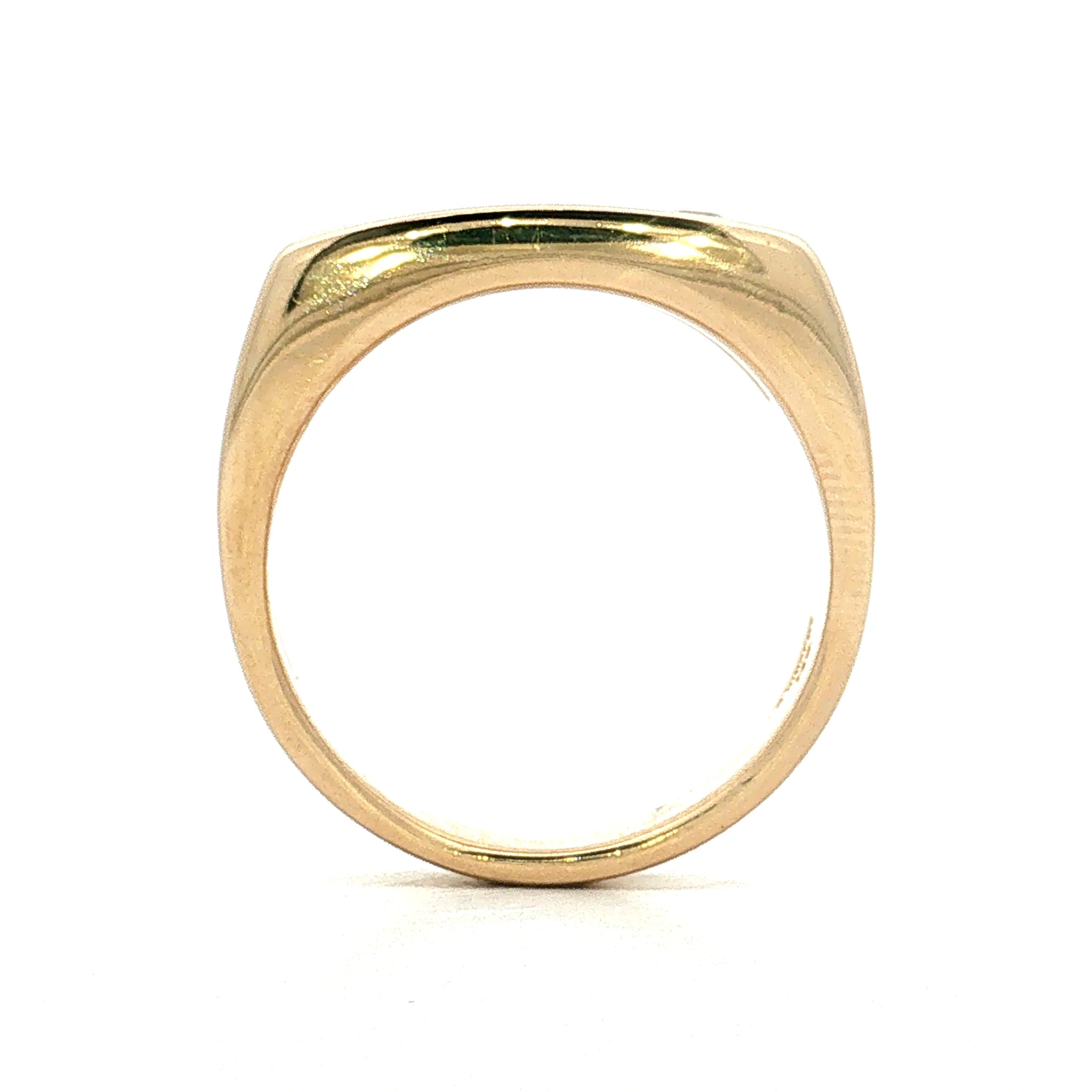 .21 Diamond Signet Wedding Band 14k Yellow Gold - Image 4