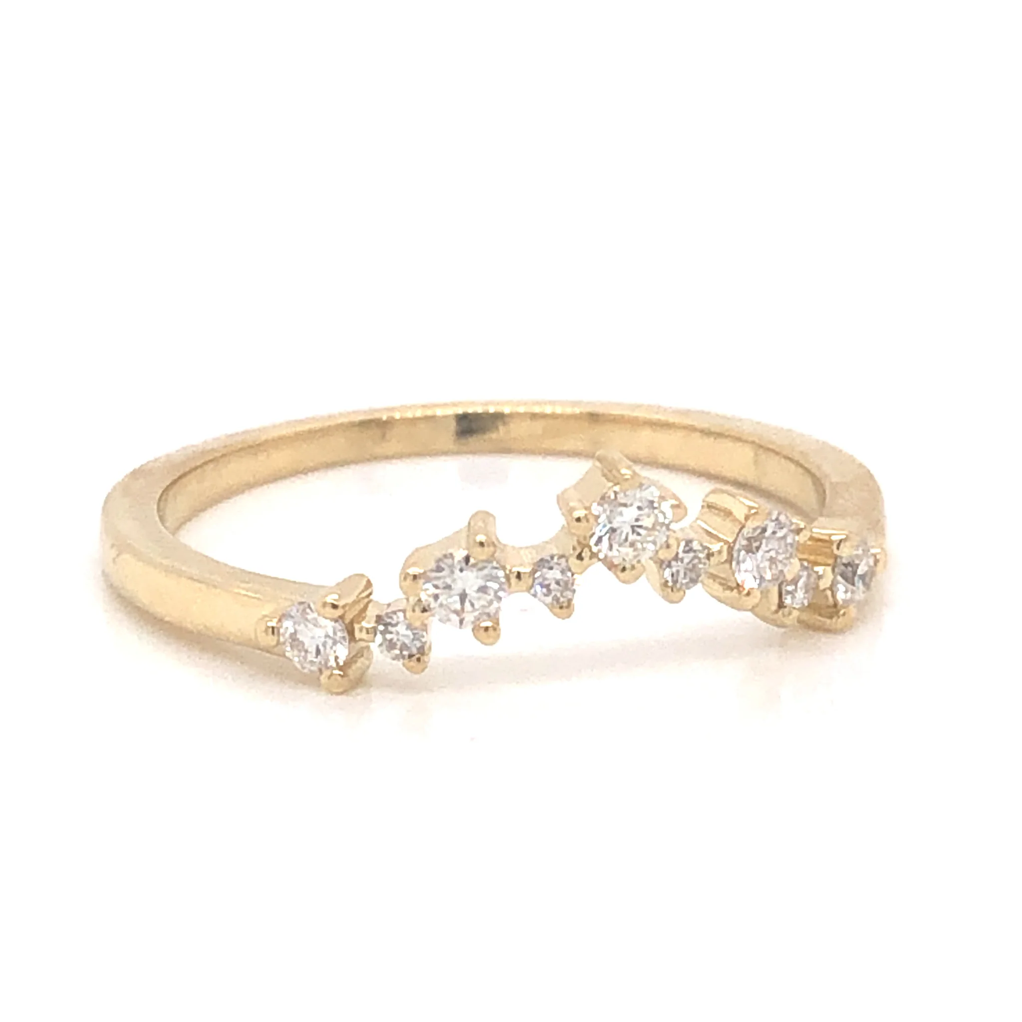 .21 Diamond Tiara Wedding Band in 14k Yellow Gold - Image 3