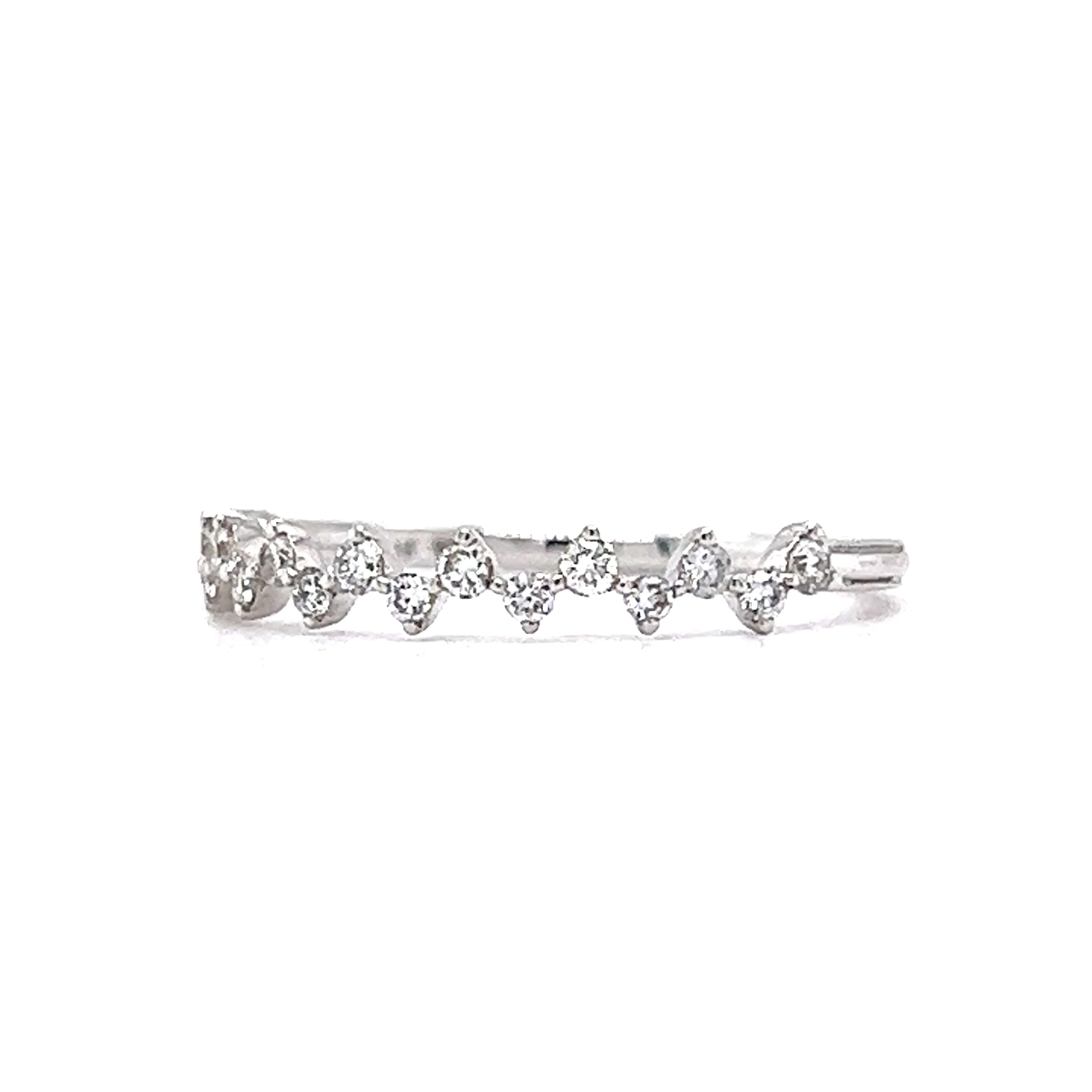 .21 Offset Diamond Wedding Band in 14k White Gold - Image 2