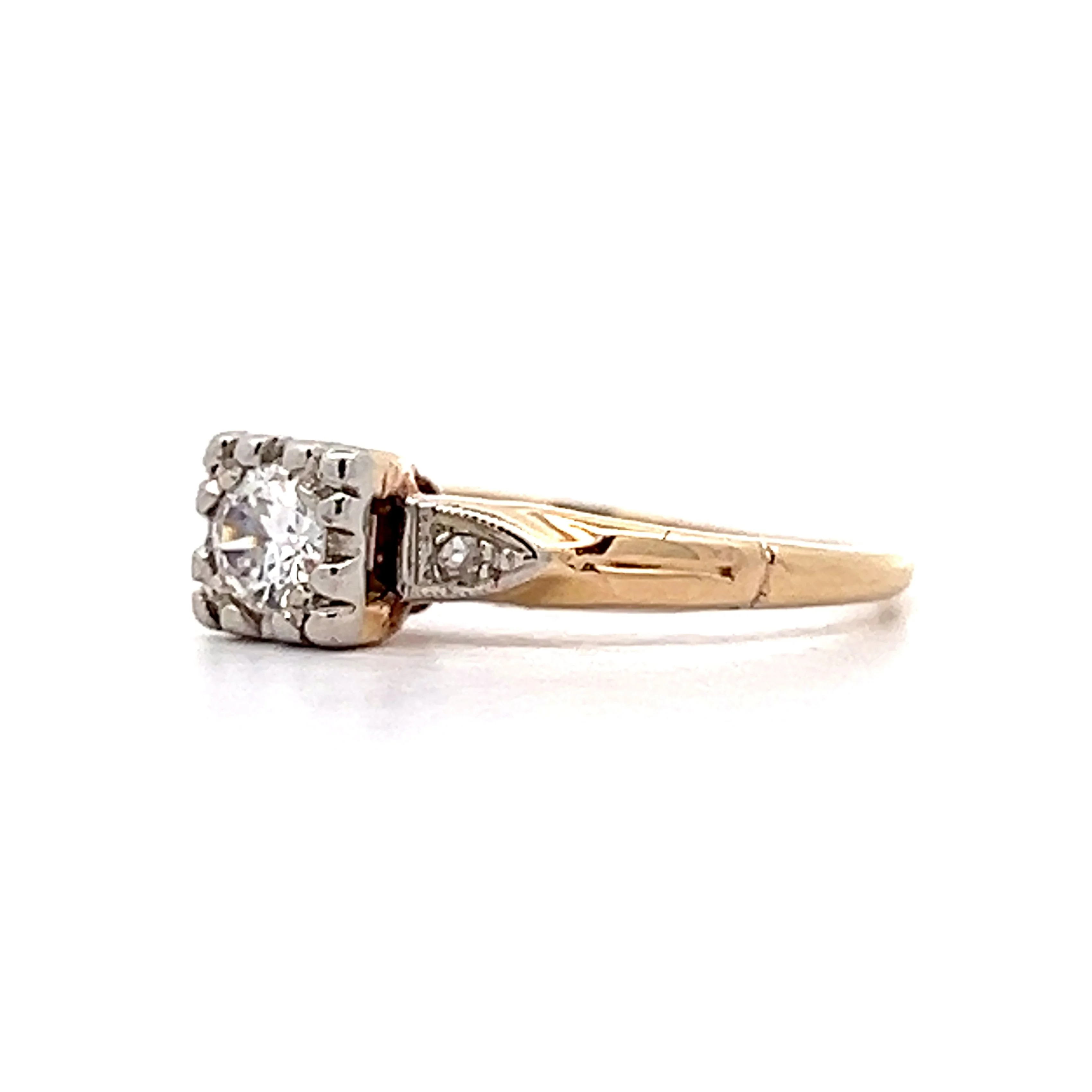 .21 Retro European Diamond Engagement Ring in 14k - Image 2