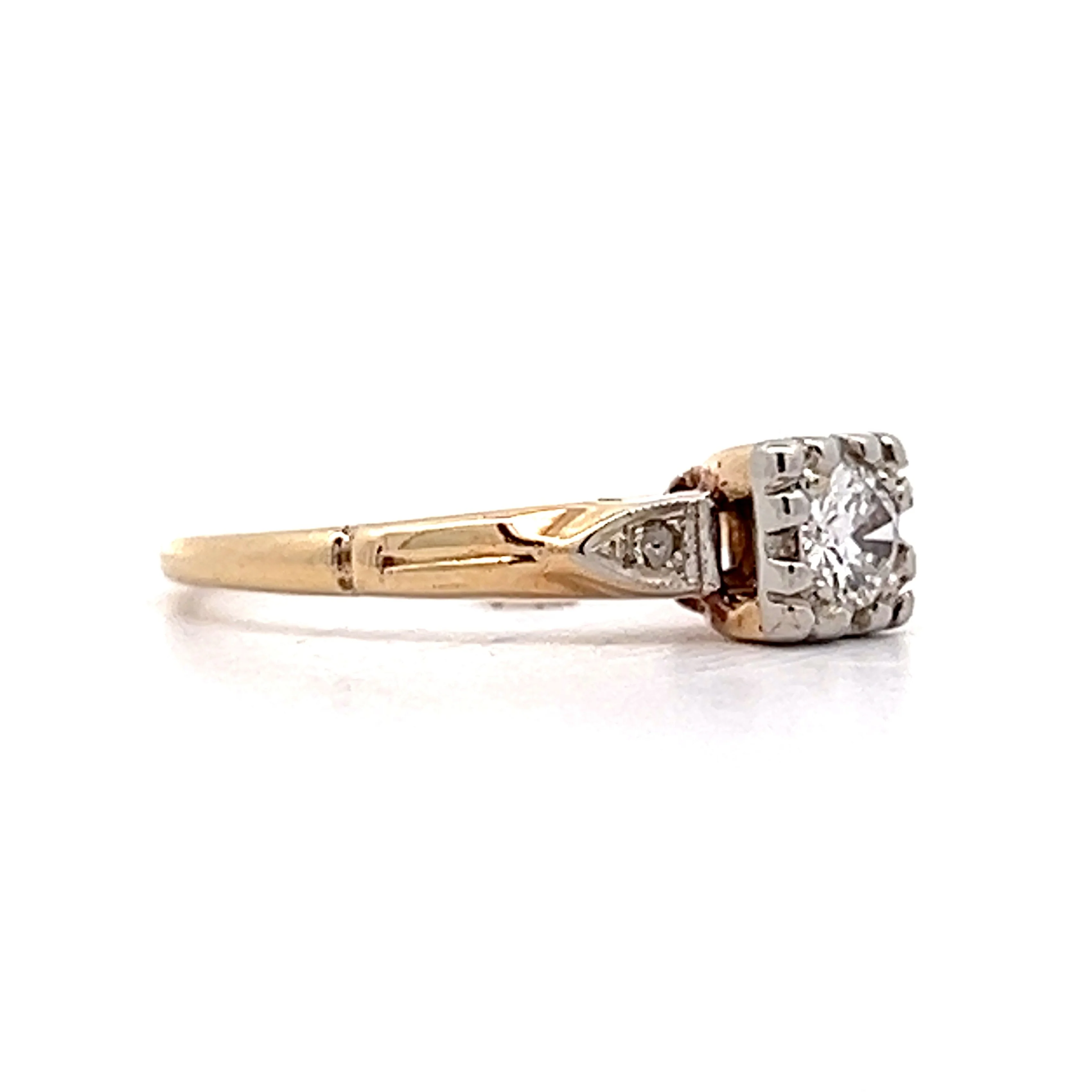 .21 Retro European Diamond Engagement Ring in 14k - Image 3