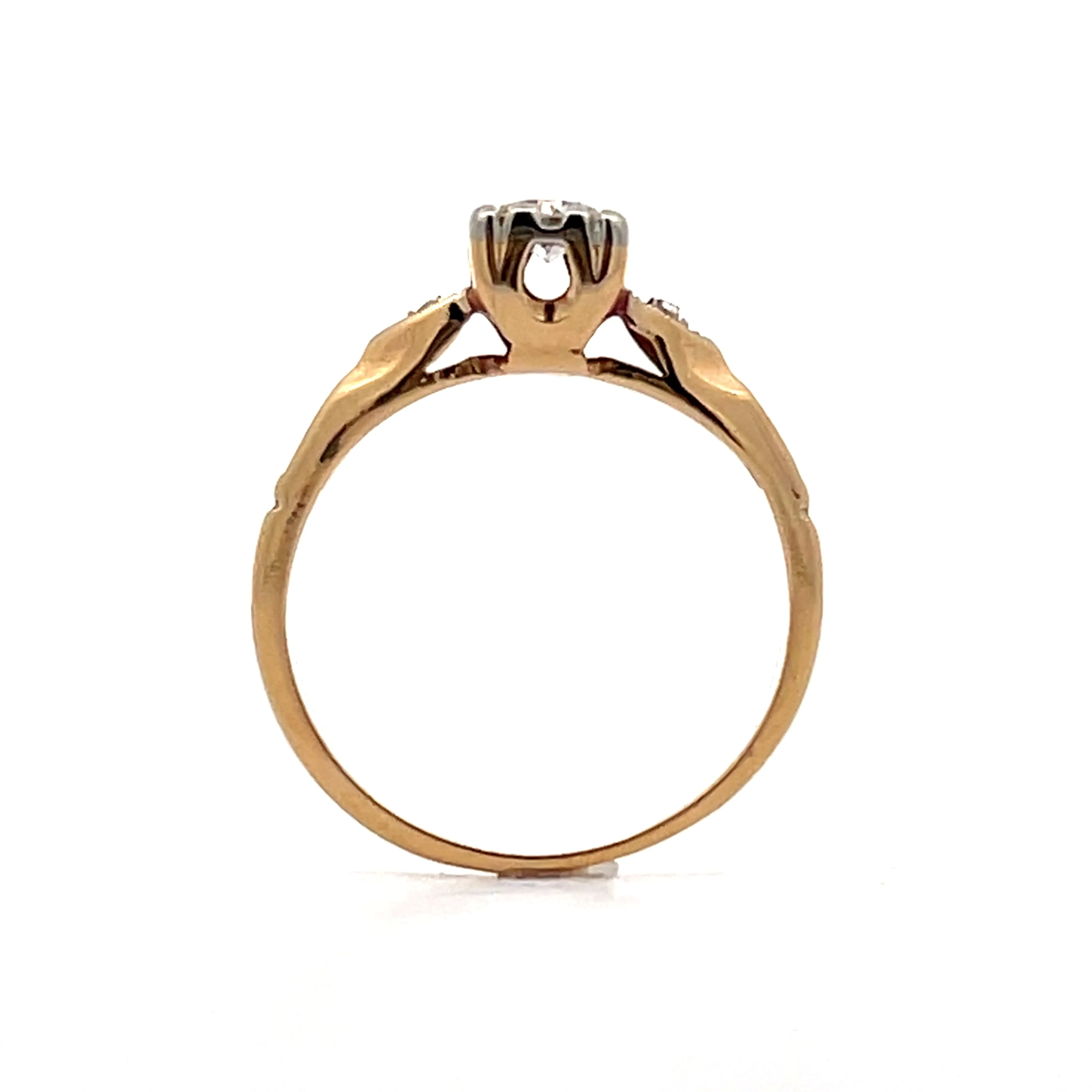 .21 Retro European Diamond Engagement Ring in 14k - Image 4