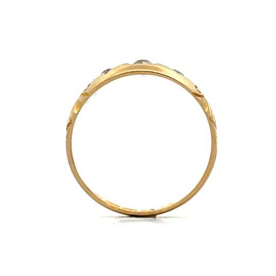 .21 Victorian Three Stone Diamond Band in 14k - Image 4