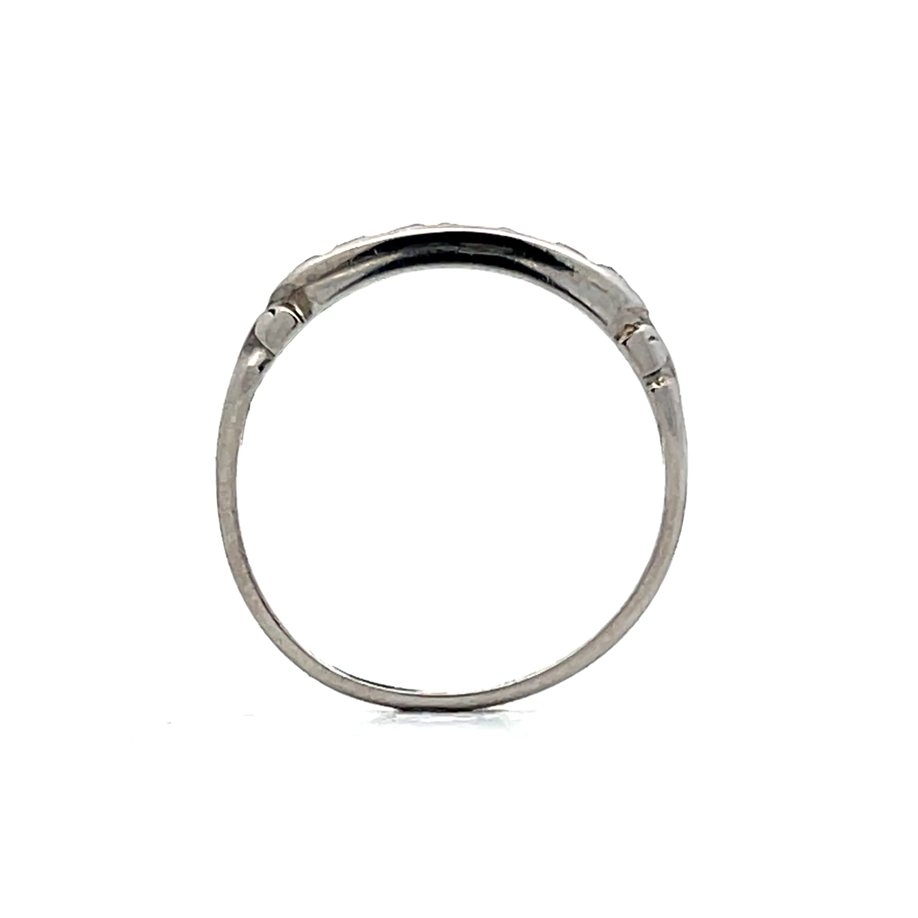 .21 Antique Deco Diamond Wedding Band in Platinum - Image 4